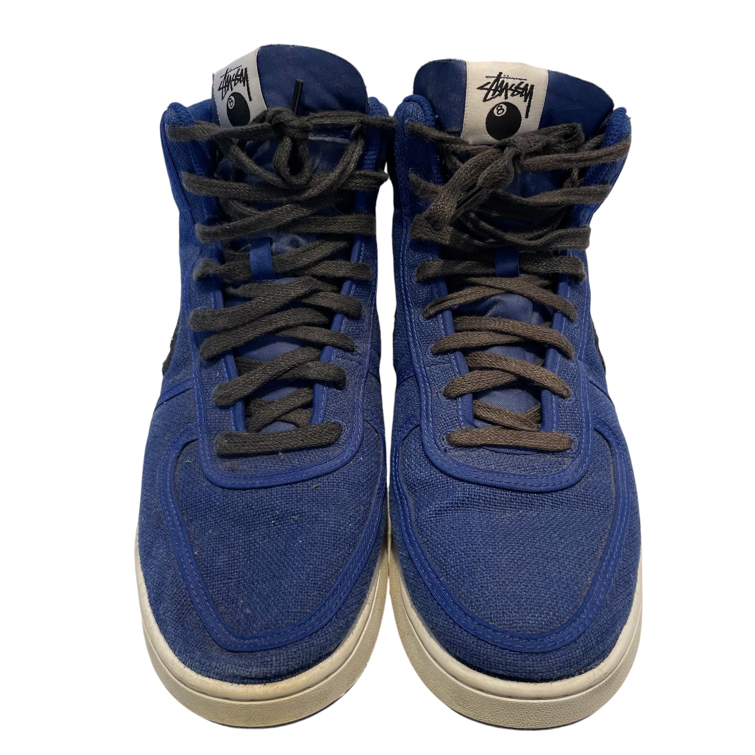 STUSSY/Hi-Sneakers/US 10/NVY/CANVAZ/CHECK EMBRD/WHT SOLE view 3