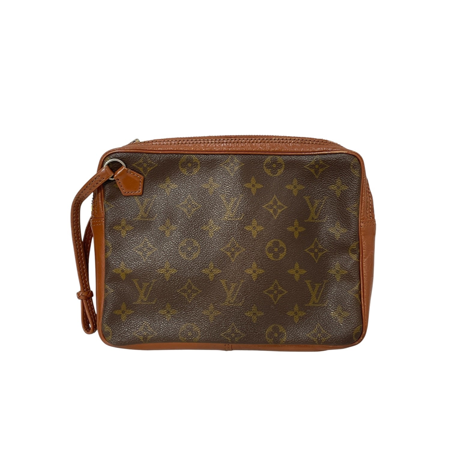 LOUIS VUITTON/Pouch/Monogram/Leather/BRW/sac bandouliere wristlet view 1