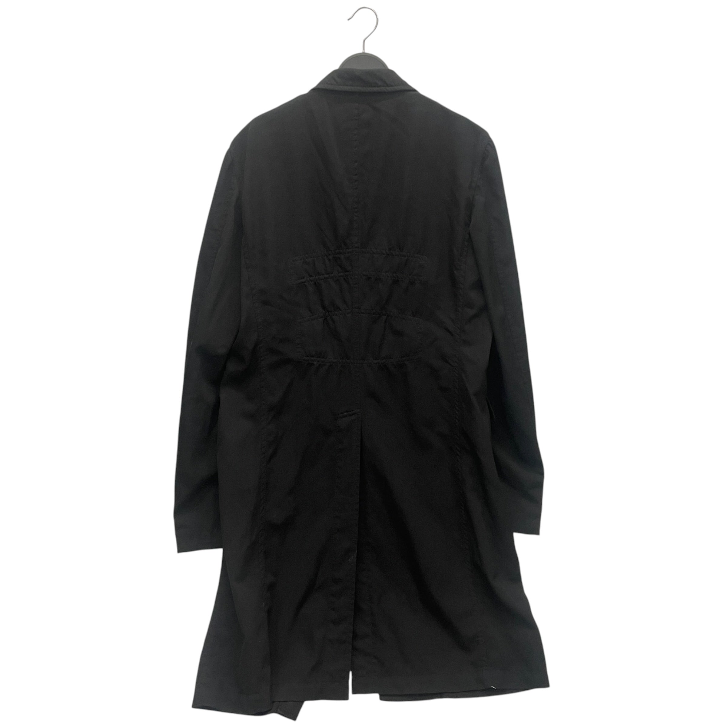 COMME des GARCONS HOMME PLUS/Trench Coat/L/Cotton/BLK/AD2010 OVERDYED WAIST COAT view 2