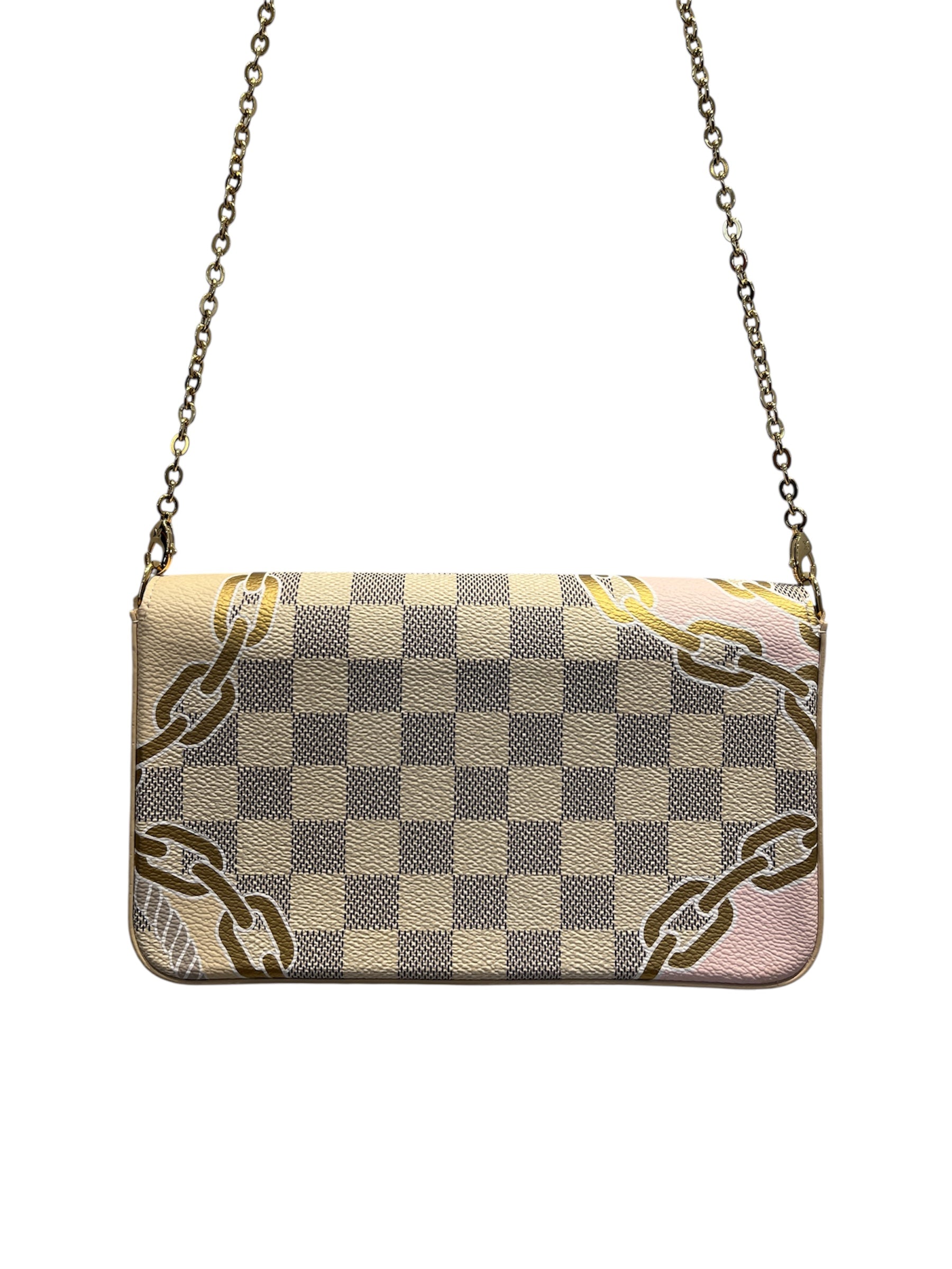 LOUIS VUITTON/Cross Body Bag/All Over Print/Leather/WHT/Pochette Nautiva Damier view 3