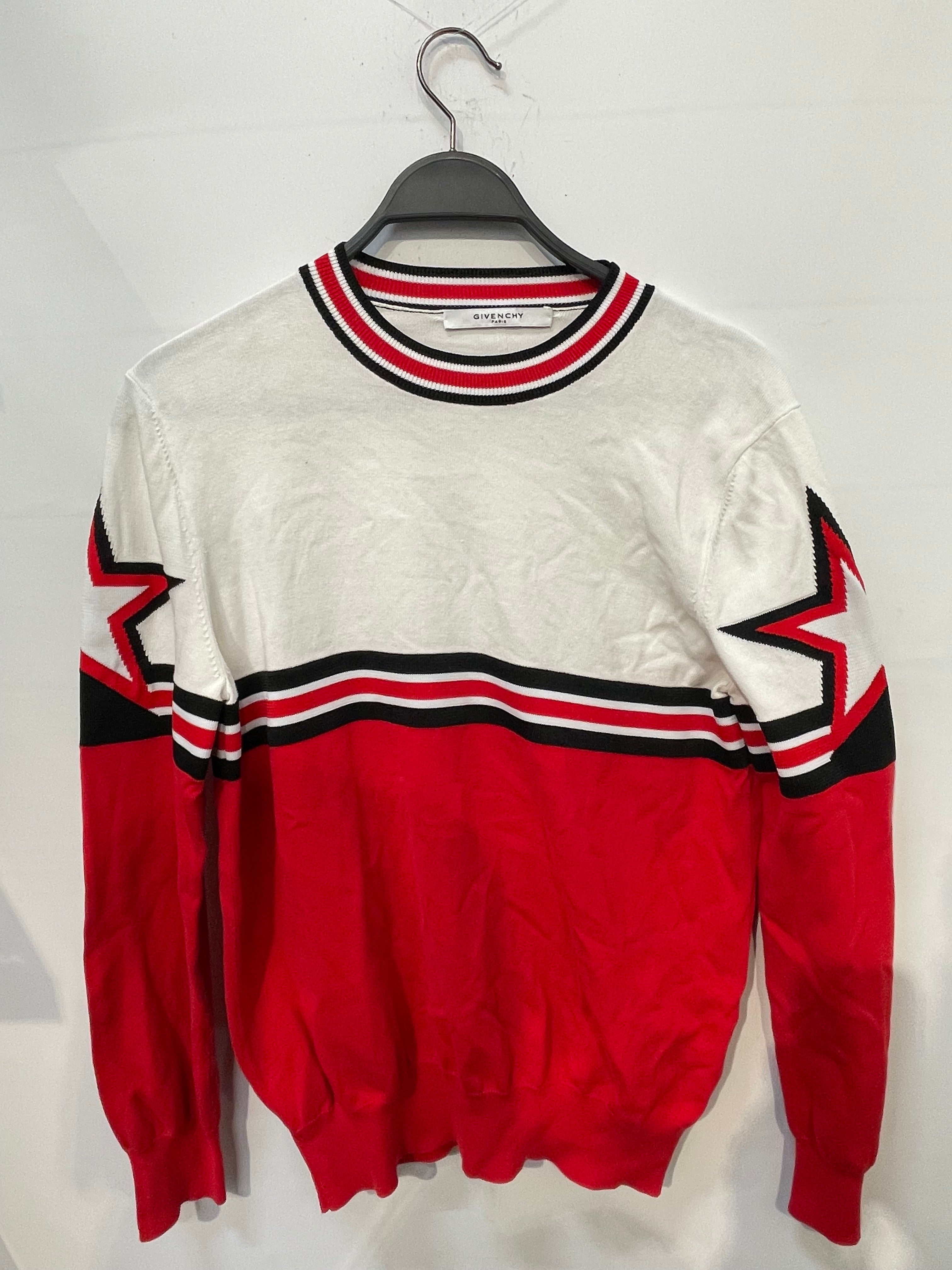 GIVENCHY/Sweater/Stripe/Cotton/RED/racing stripe borders view 1