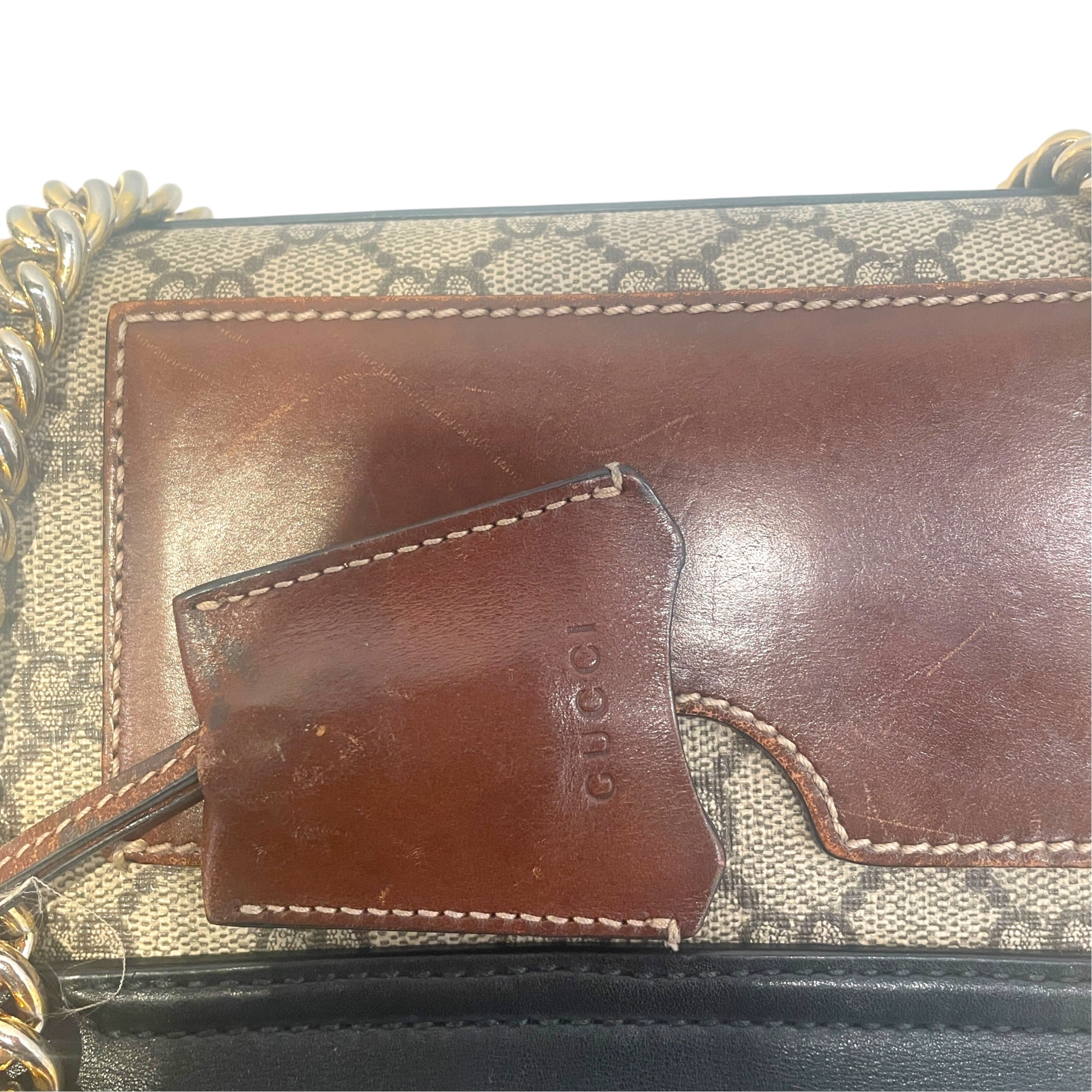 GUCCI/Cross Body Bag/Monogram/Leather/BRW/gg supreme padlock view 5