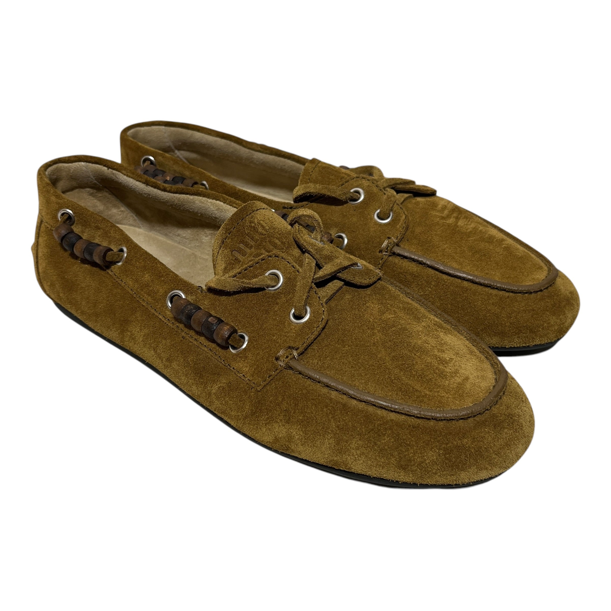 MIU MIU/Low-Sneakers/EU 39/Suede/CML/beaded moccasin view 1