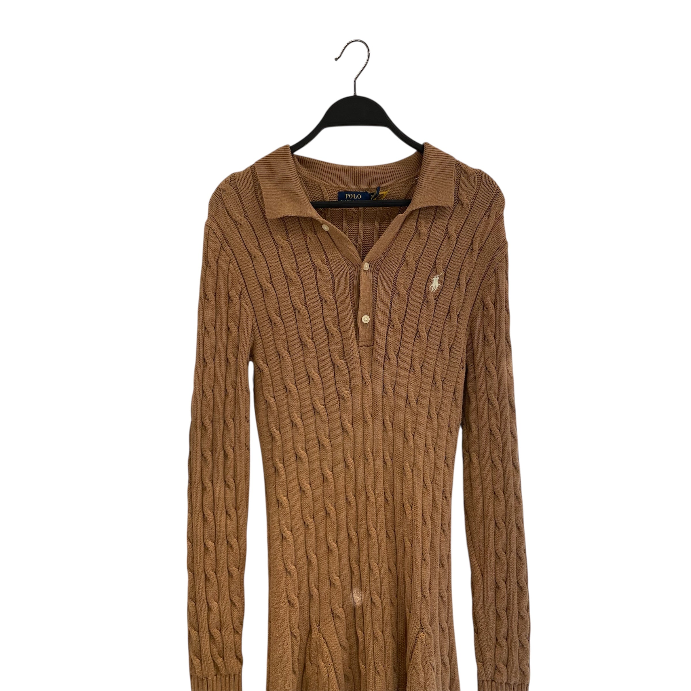 POLO RALPH LAUREN/Shirt Dress/S/Cotton/BEG/CABLE KNIT DRESS view 2