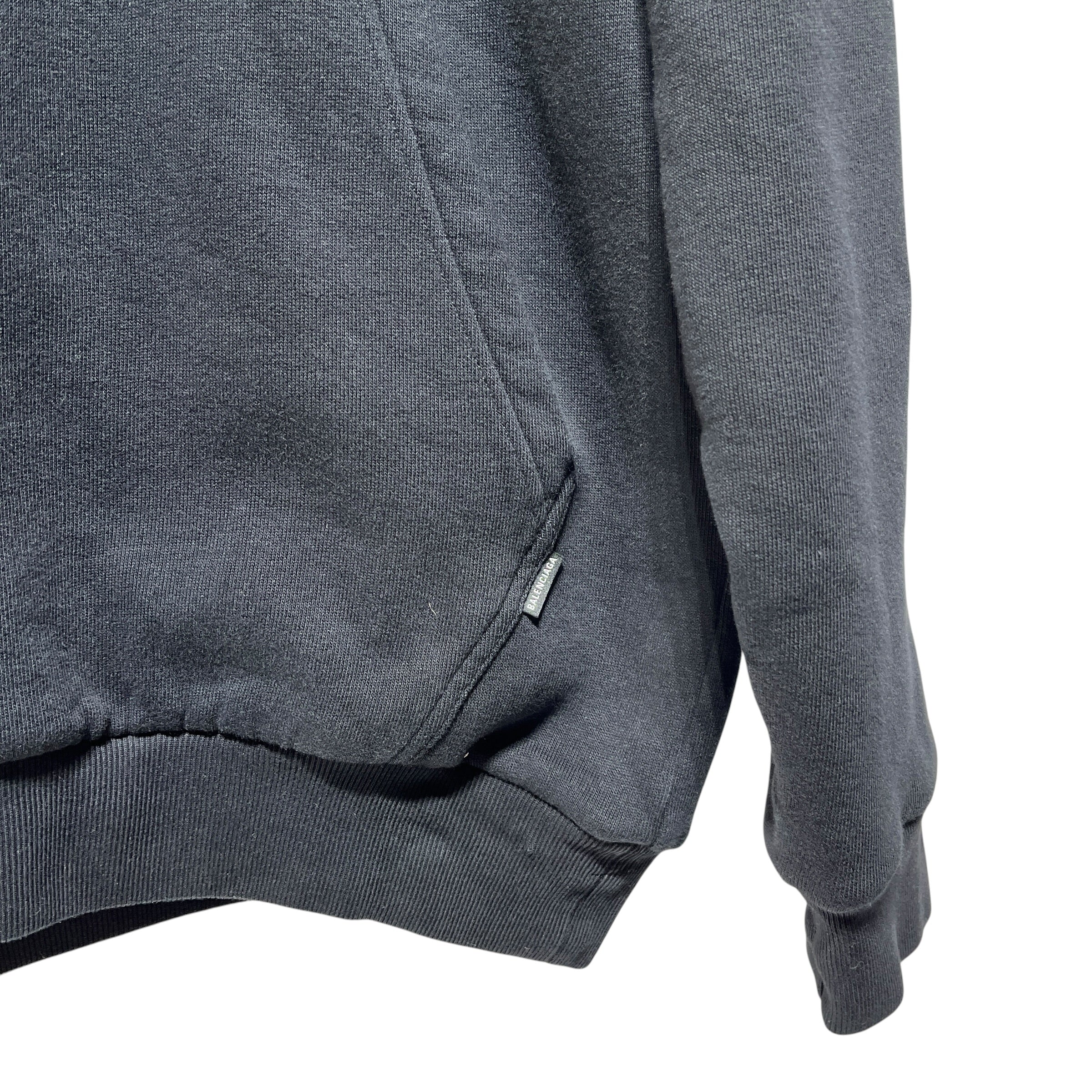 BALENCIAGA/Hoodie/XS/Cotton/BLK/I LOVE TECHNO Double Layered view 3