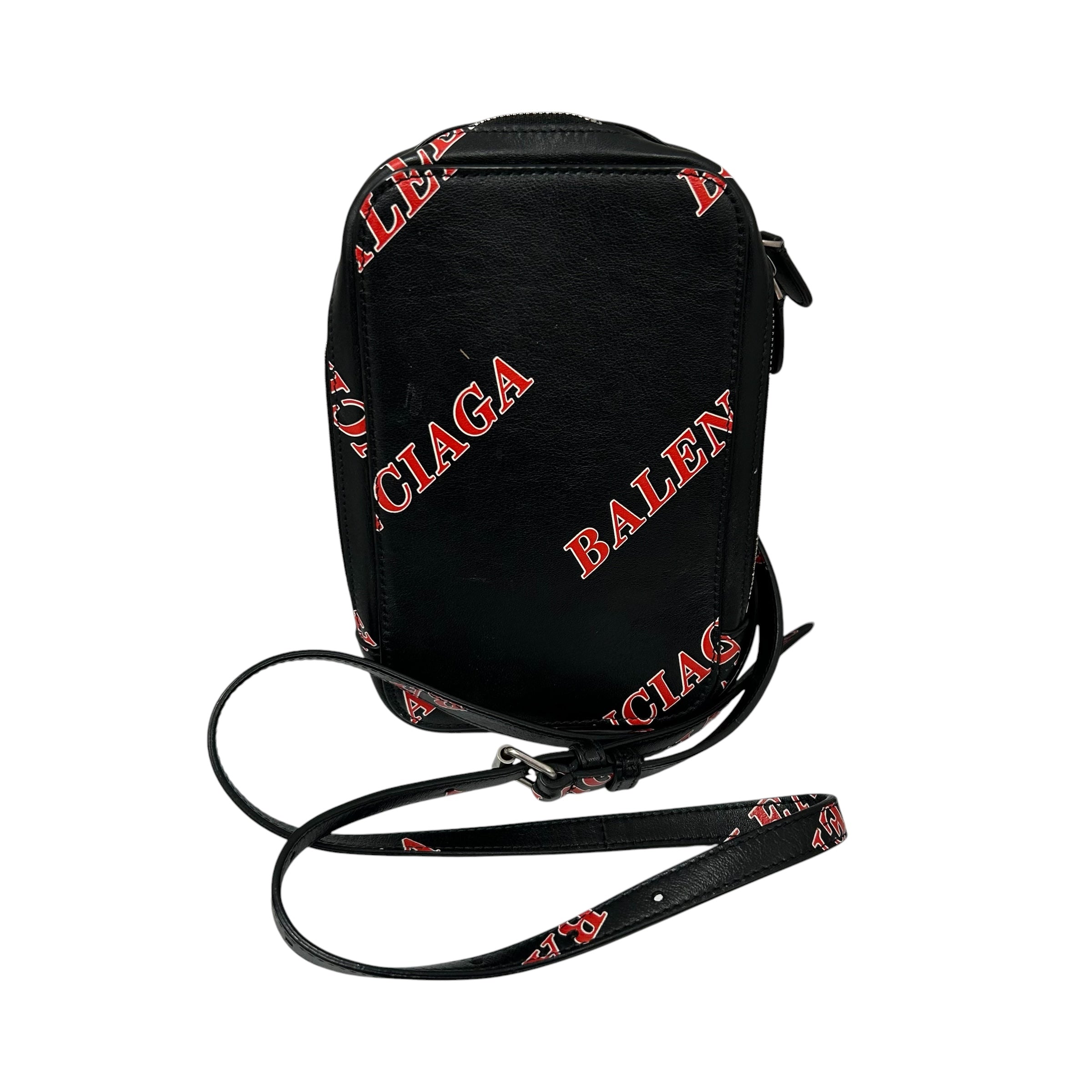 BALENCIAGA/Cross Body Bag/All Over Print/Leather/BLK/All Over Print view 2