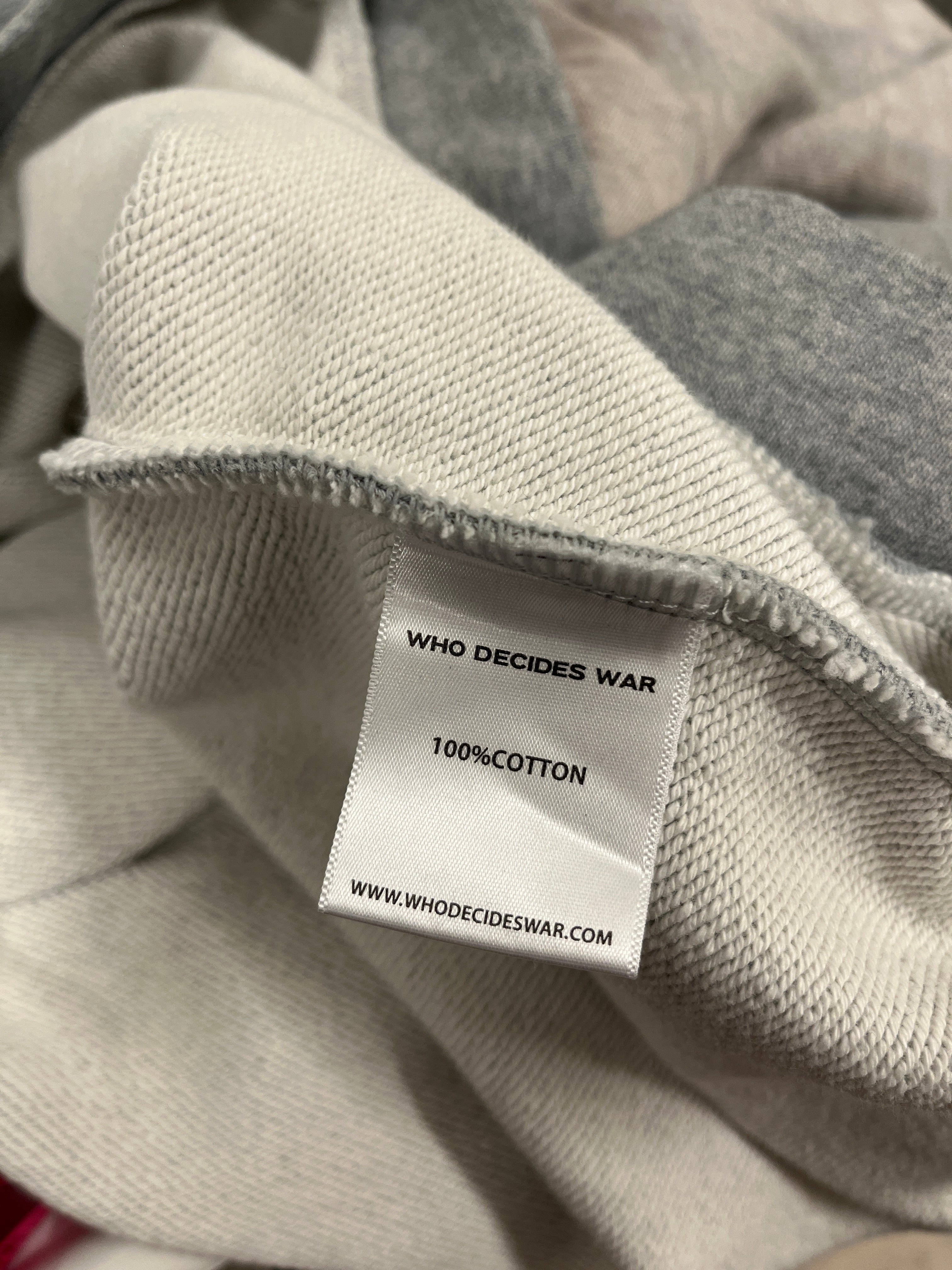 WHO DECIDES WAR/Sweater/M/Cotton/GRY/GIANTHOOD ON FRONT SRUNCED view 4