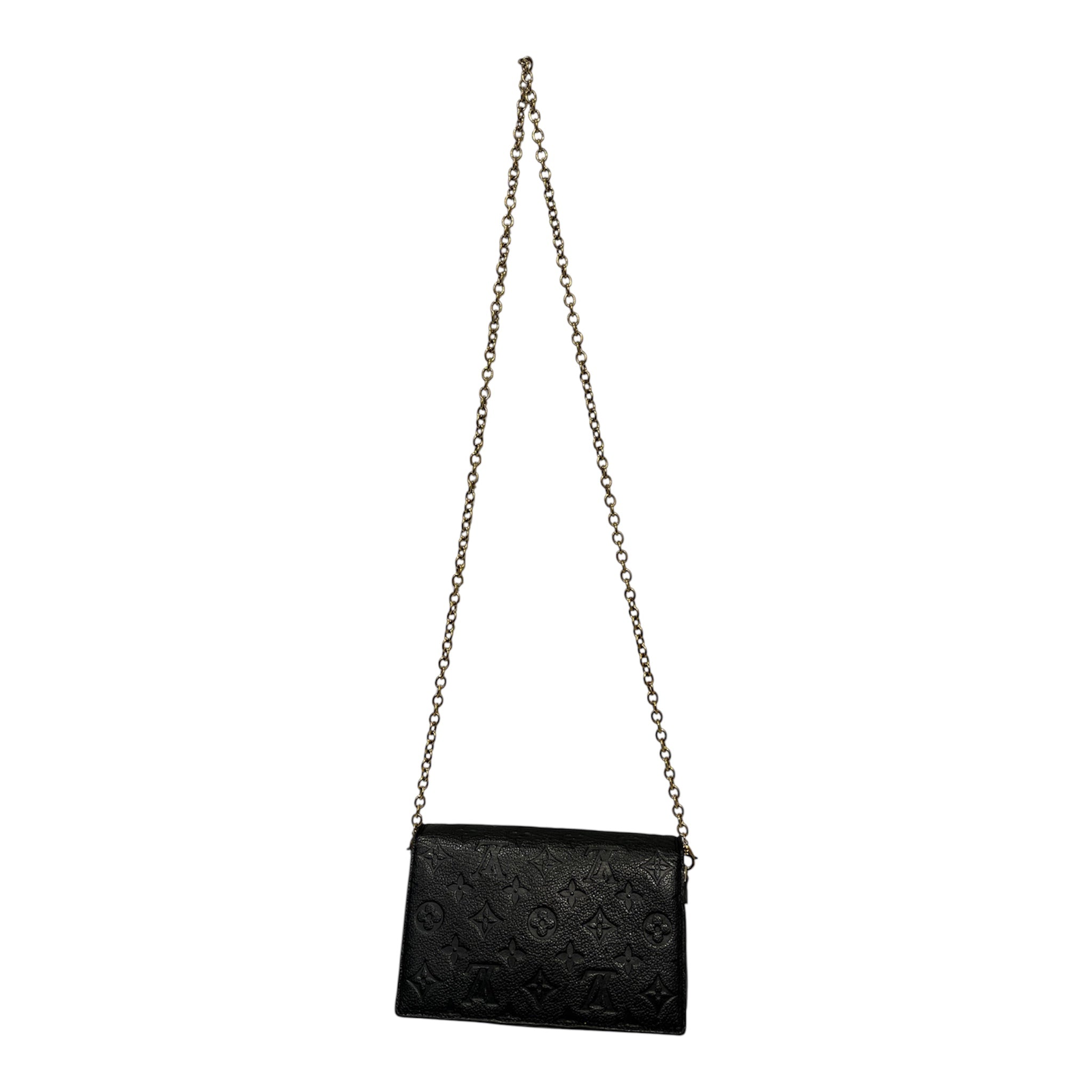 LOUIS VUITTON/Cross Body Bag/Monogram/Leather/BLK/Empreinte Vavin Gold chain view 2