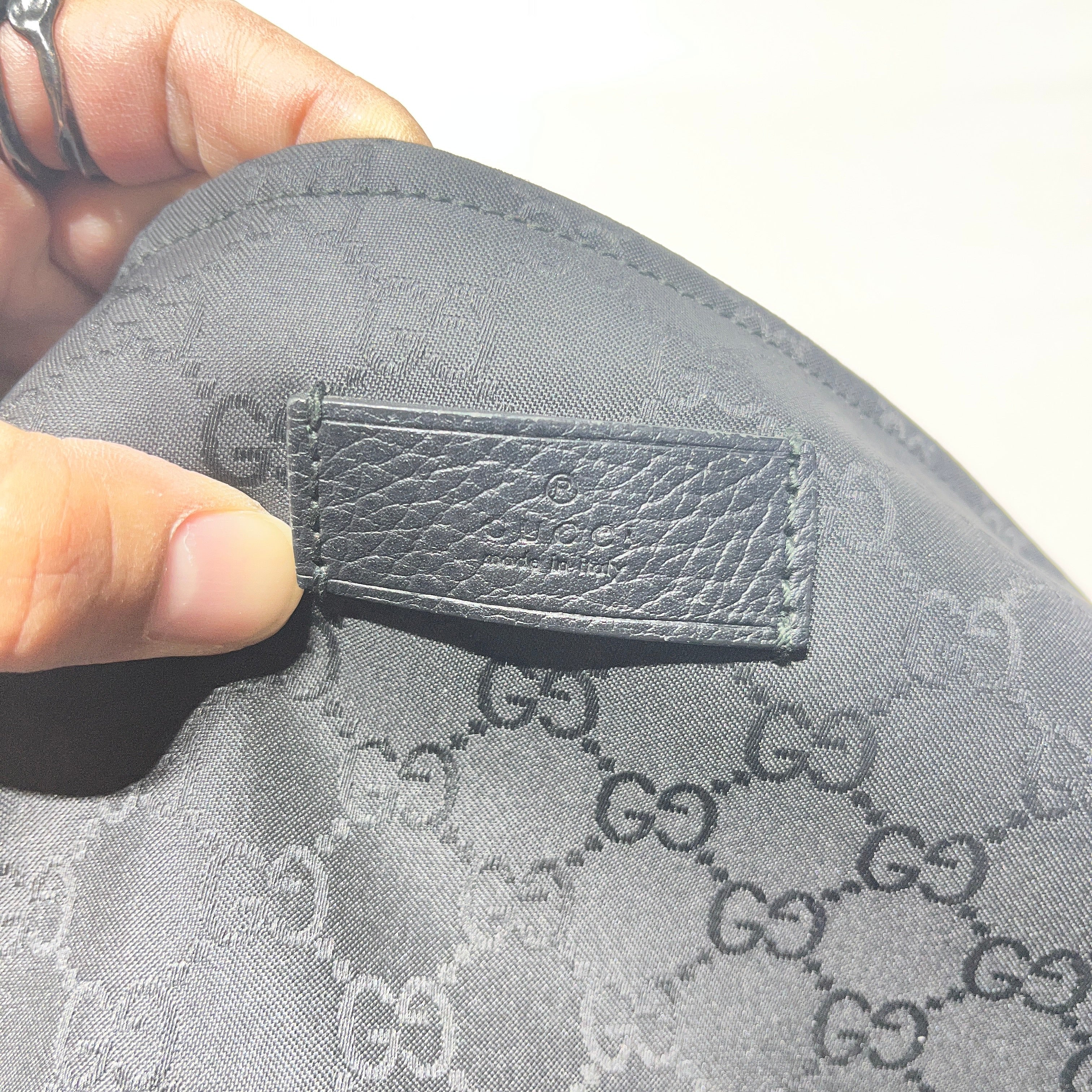 GUCCI/Bag/Nylon/BLK/Nylon Top Zip Messenger view 8