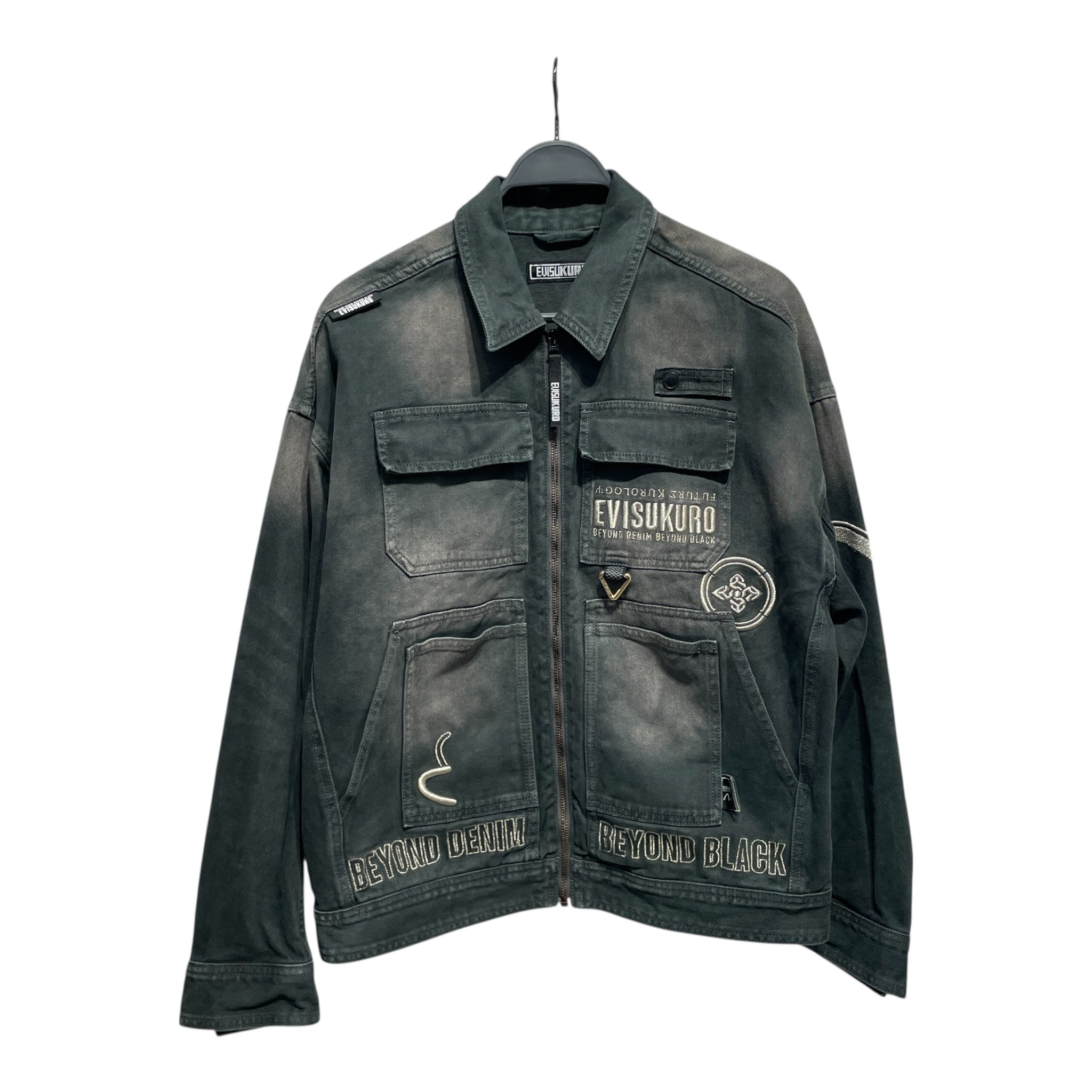 EVISUKURO/Denim Jkt/S/Denim/GRY/All Over Print/BEYOUNDDENNIM view 1