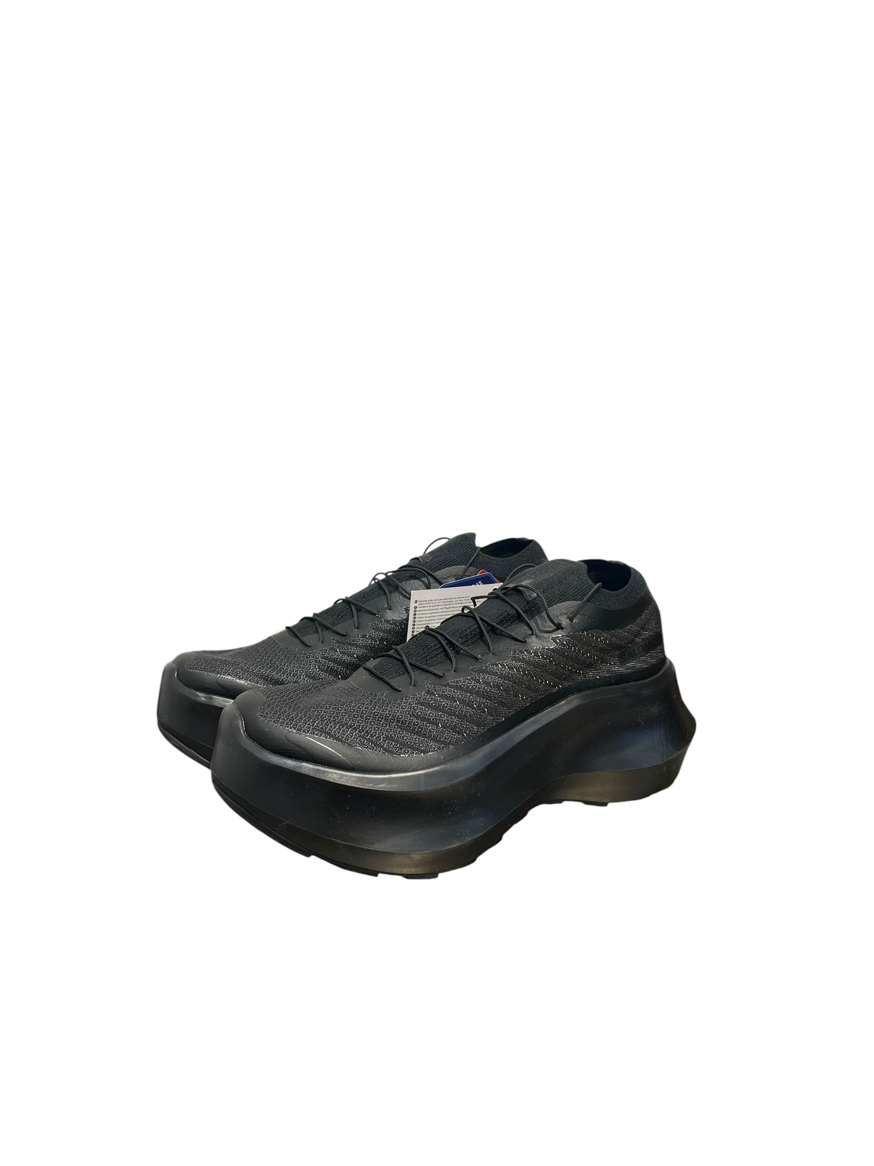 salomon/Low-Sneakers/US 7/Nylon/BLK/WEDGE SOLE PULL STRING CLOSE view 1