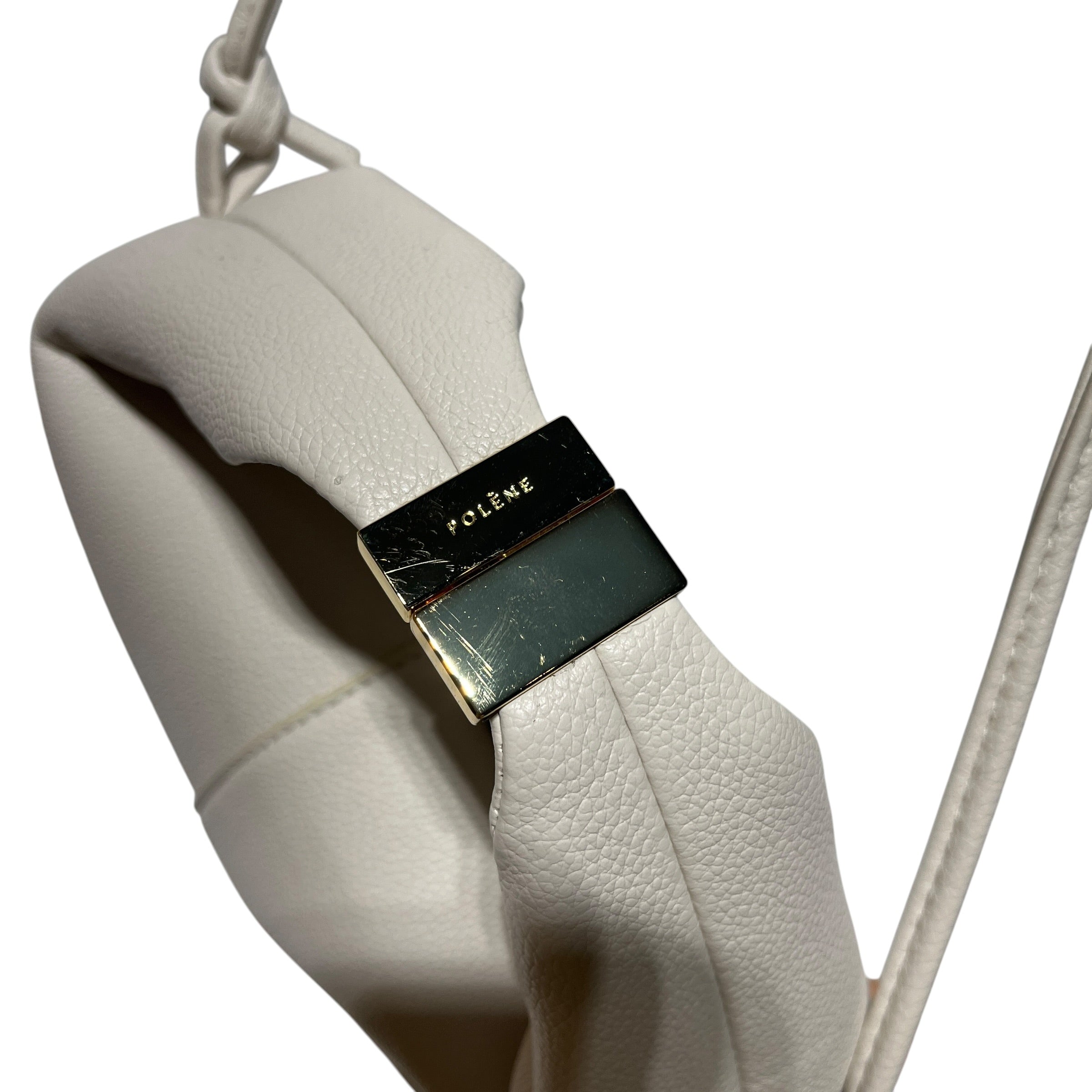 POLENE/Hand Bag/Leather/WHT/Gold Top Hardware with Strap view 3