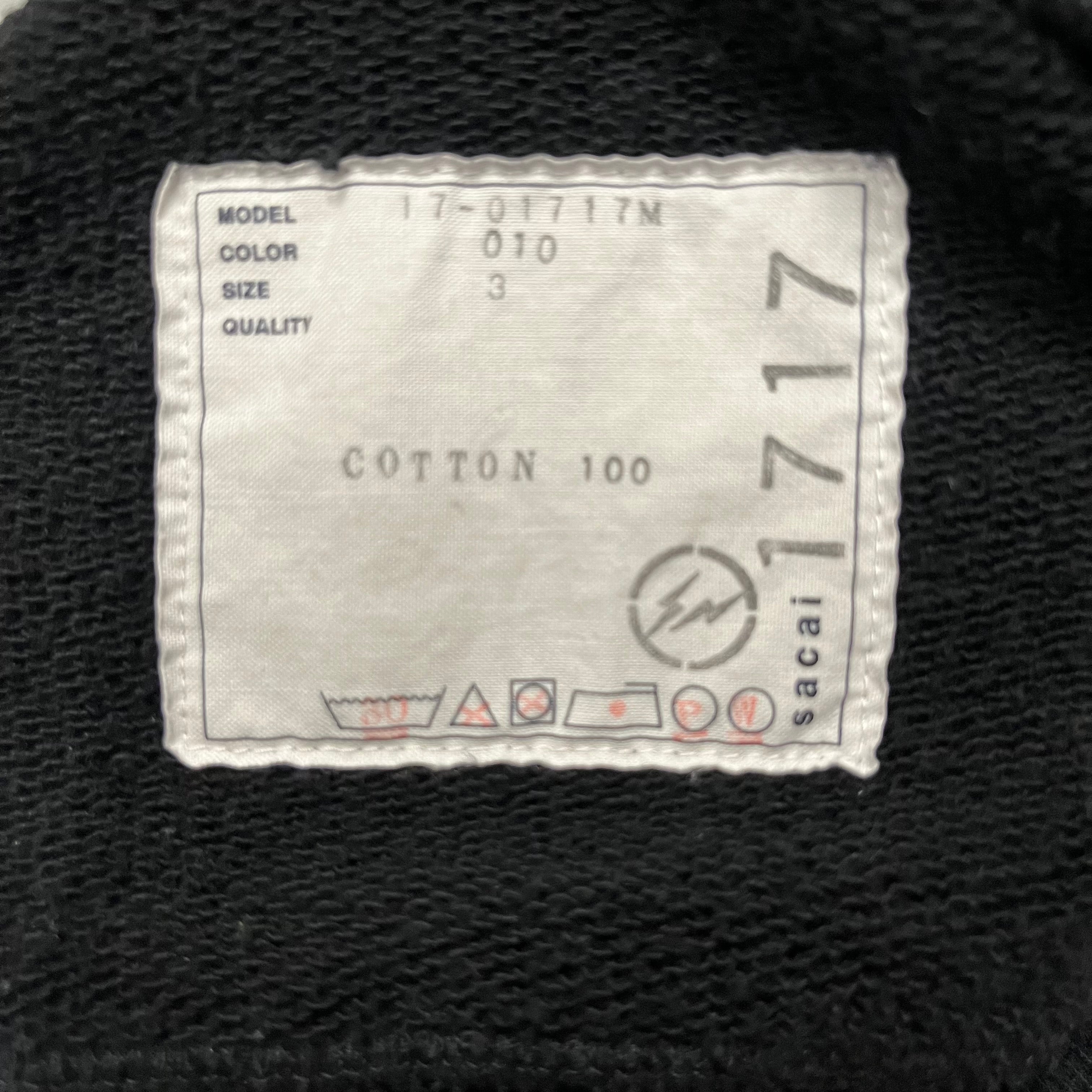 Sacai/FRAGMENT/Sweatshirt/L/Cotton/BLK/Pullover/mini blue graphic view 3