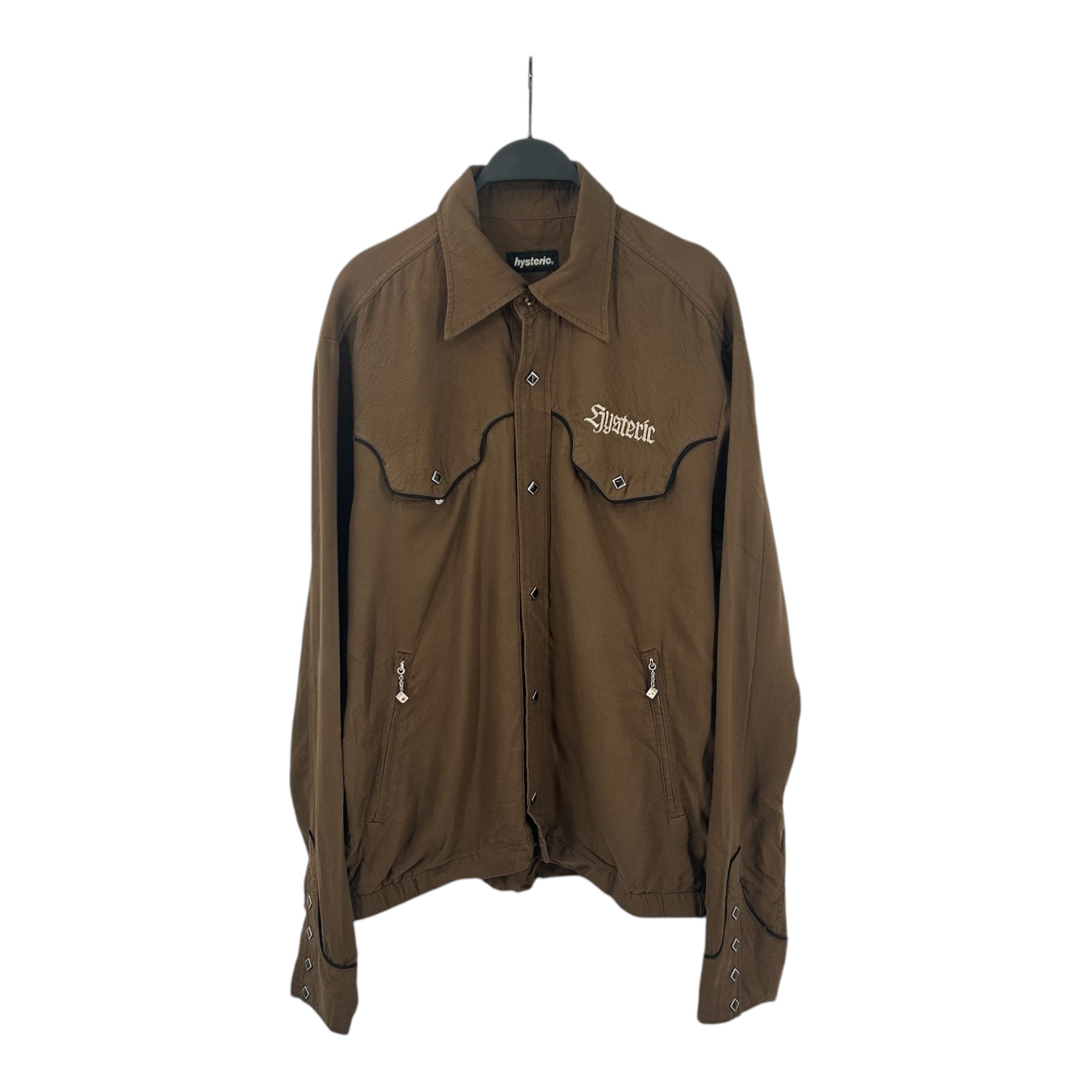 HYSTERIC GLAMOUR/LS Shirt/FREE/Brown/Rayon/ view 1