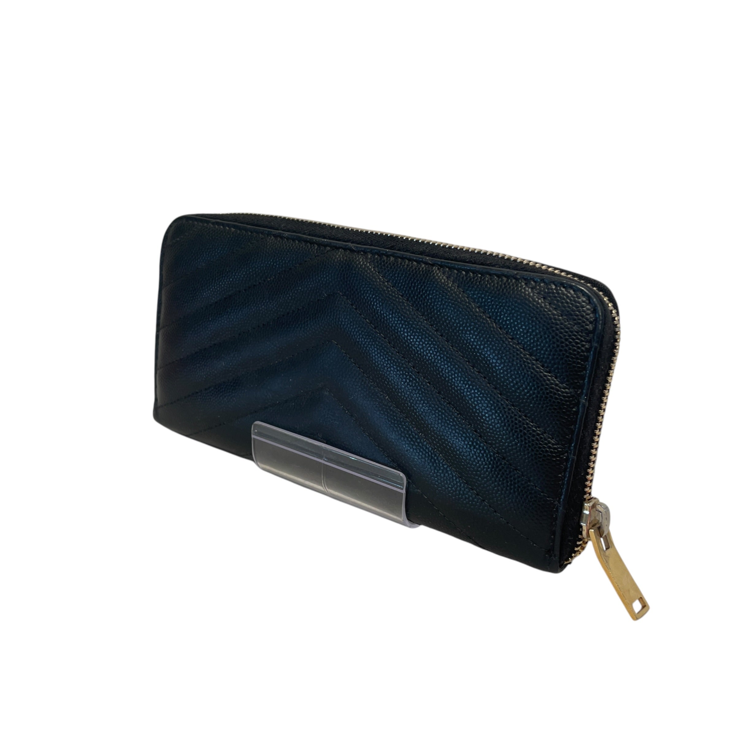 YVES SAINT LAURENT/Long Wallet/Leather/BLK/L's/Matelasse Zip Wallet view 2