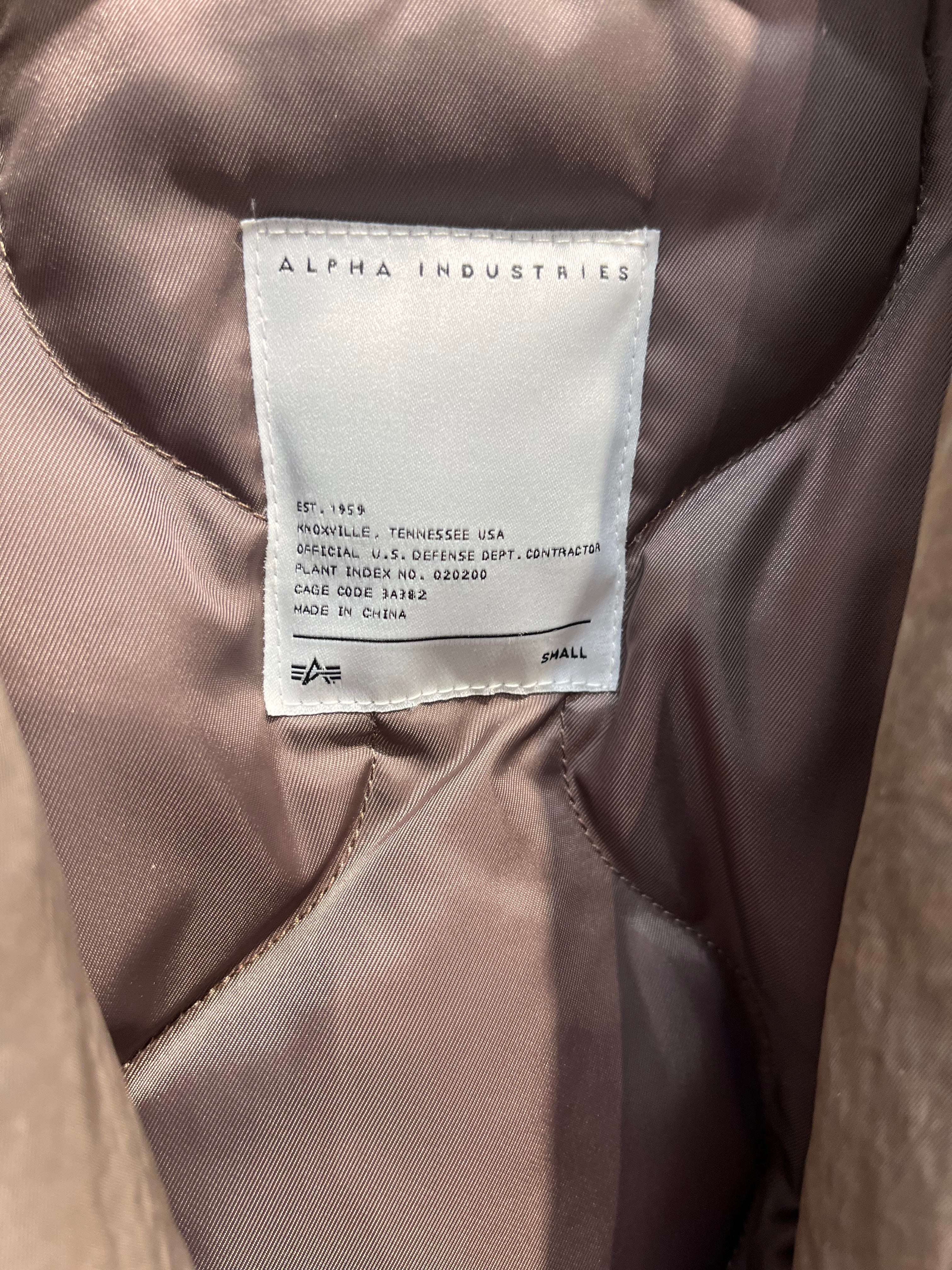 ALPHA INDUSTRIES/Puffer Coat/S/Nylon/KHK/SHAWL COLLAR CROPPED JKT view 3
