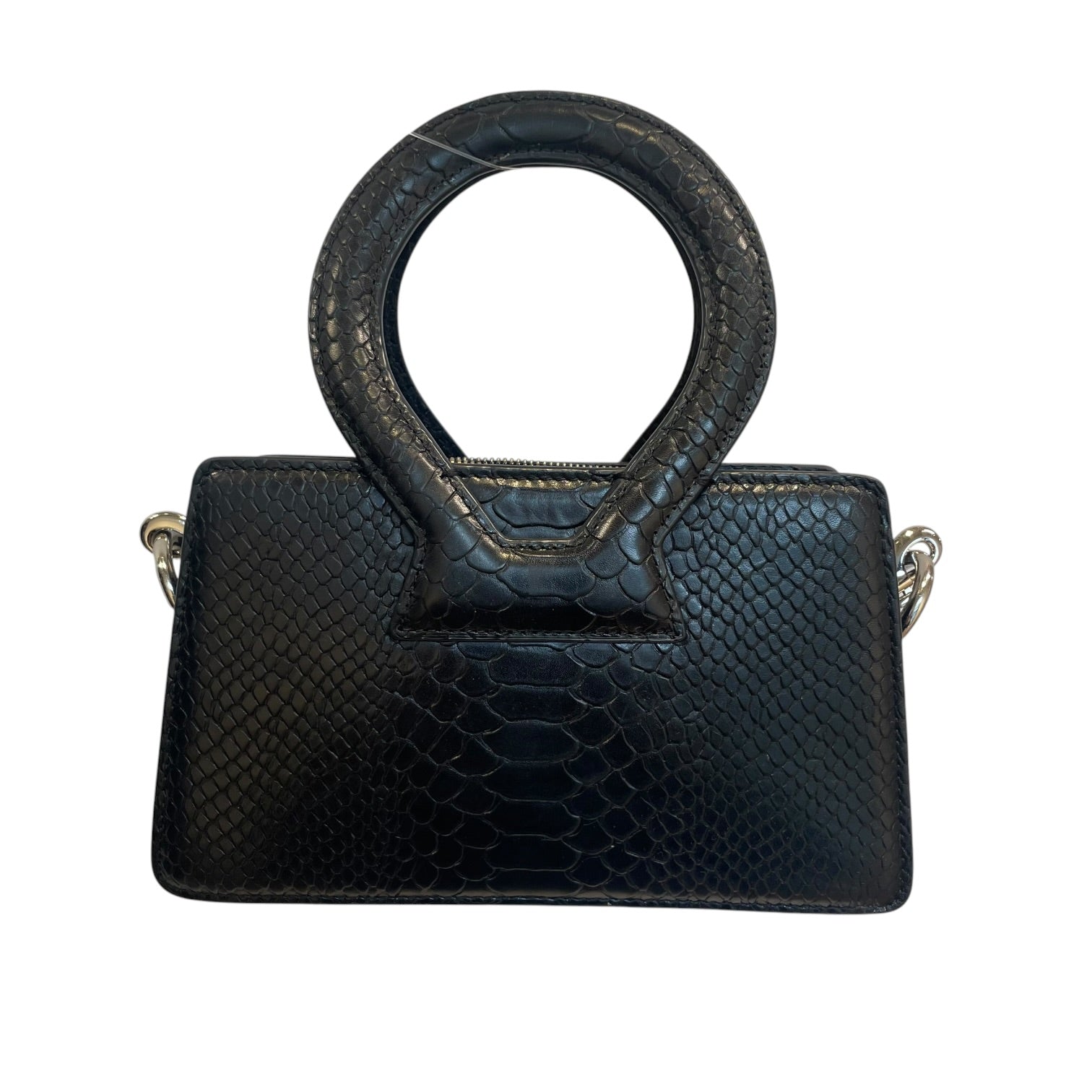 luar/Hand Bag/Leather/BLK/snakeskin/sil hard/round handl view 2