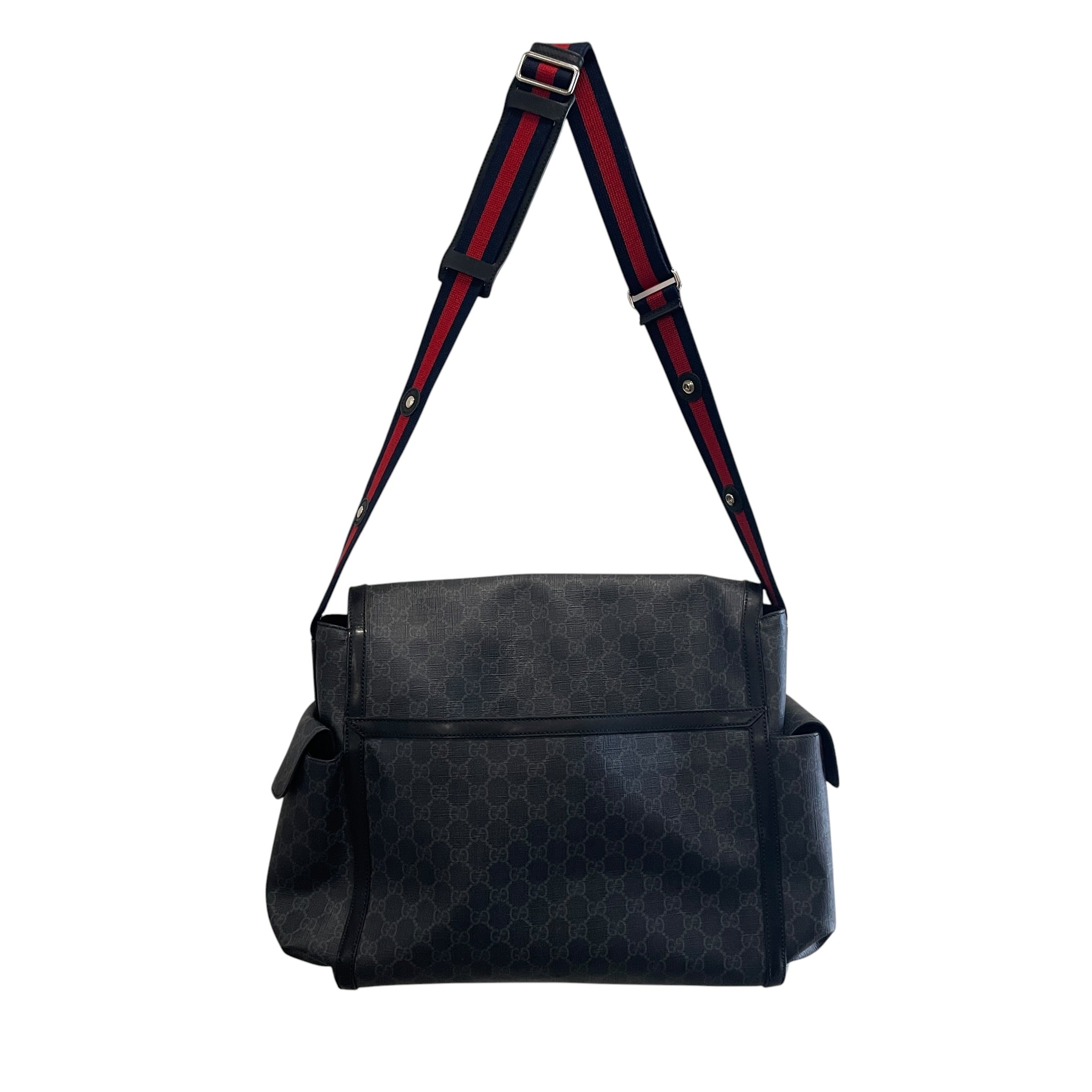GUCCI/Cross Body Bag/Monogram/BLK/GG SUPREME/ FLAP MESSENGER view 2