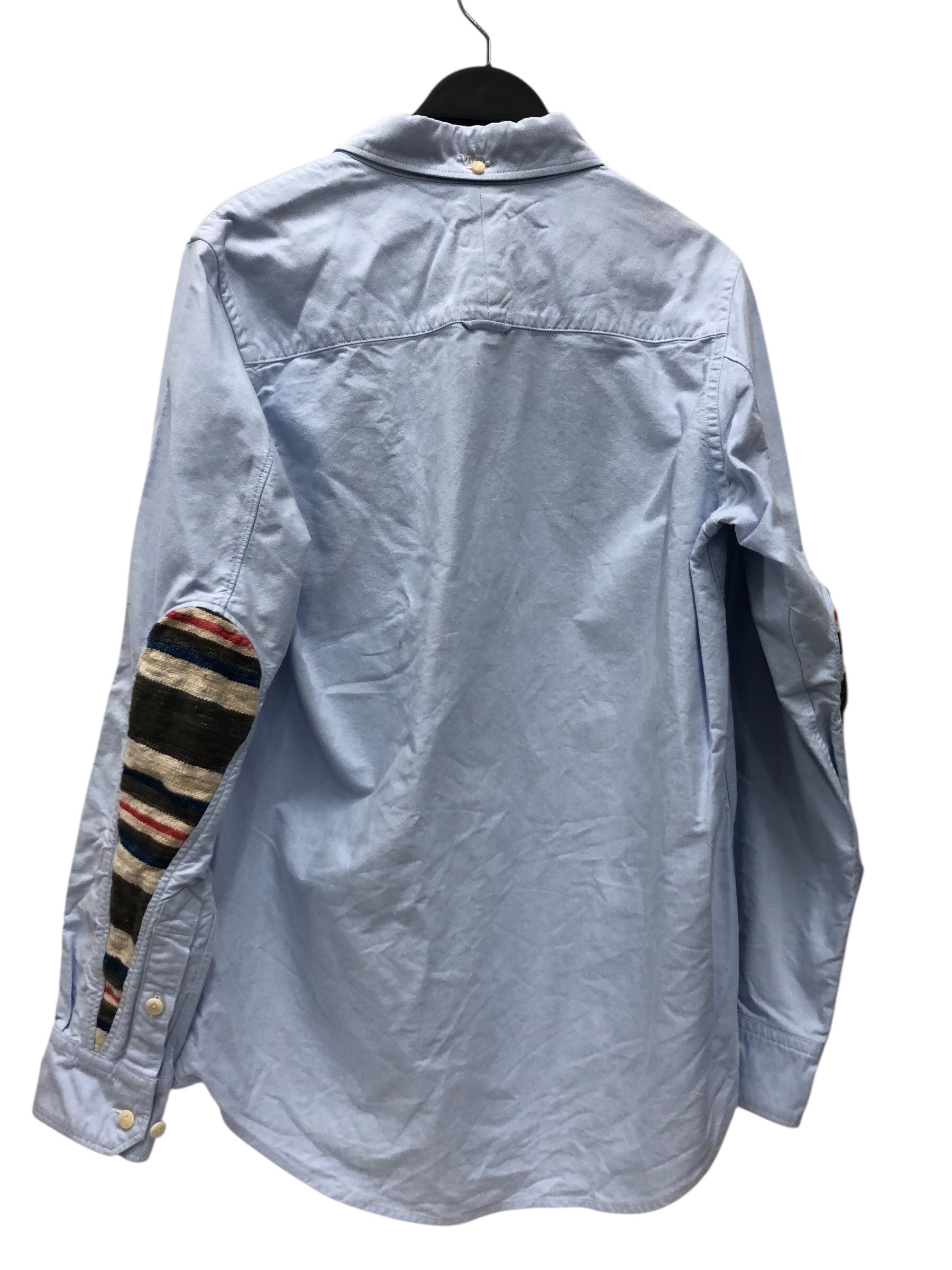 visvim/LS Shirt/1/Cotton/BLU/Striped Elbow Patches view 2
