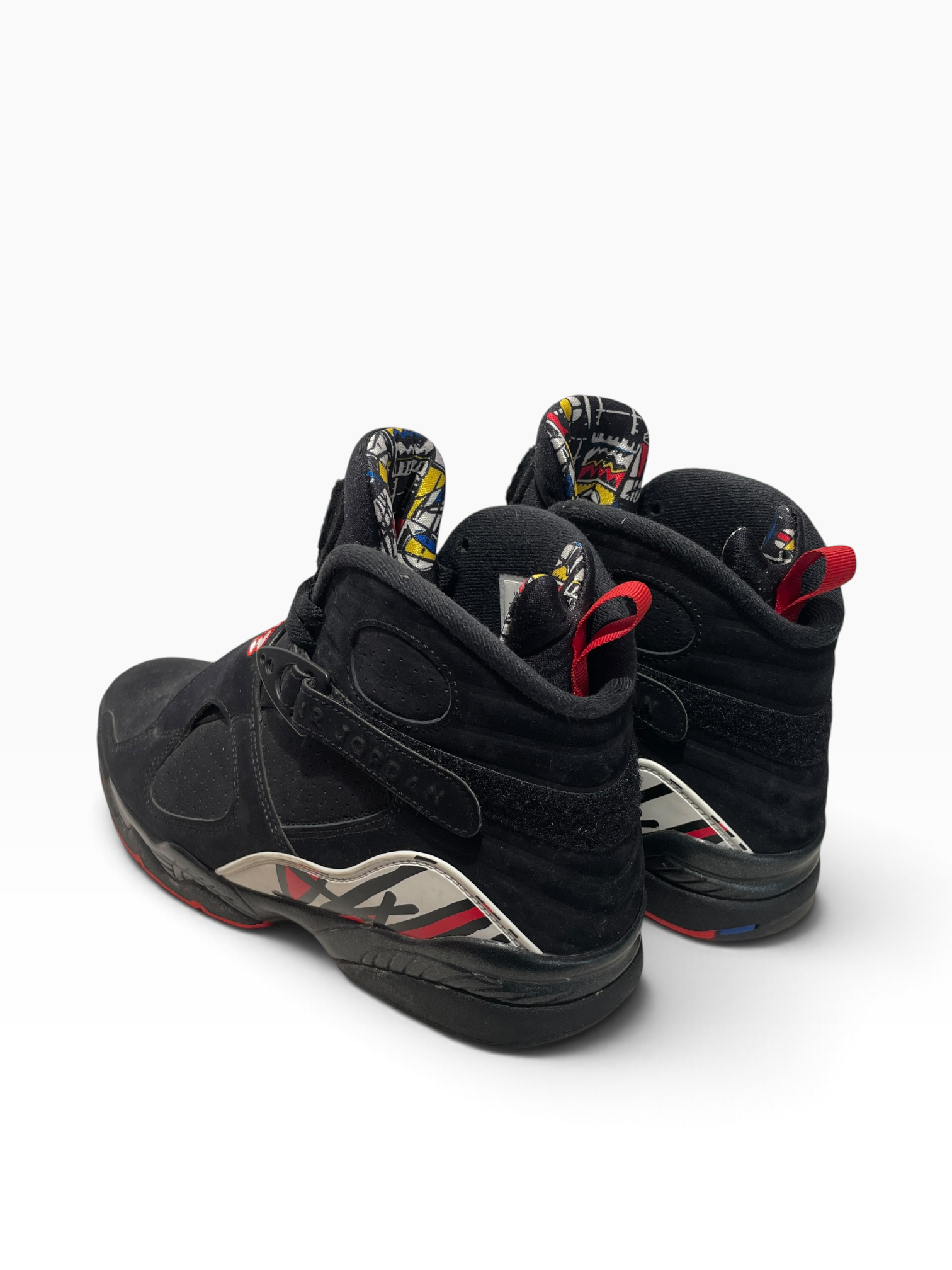 JORDAN BRAND/Hi-Sneakers/US 10/Suede/BLK/retro 8 playoff view 2