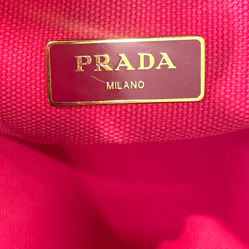 PRADA/Tote Bag[PO]/Pink/Cotton/Canapa Logo Tote