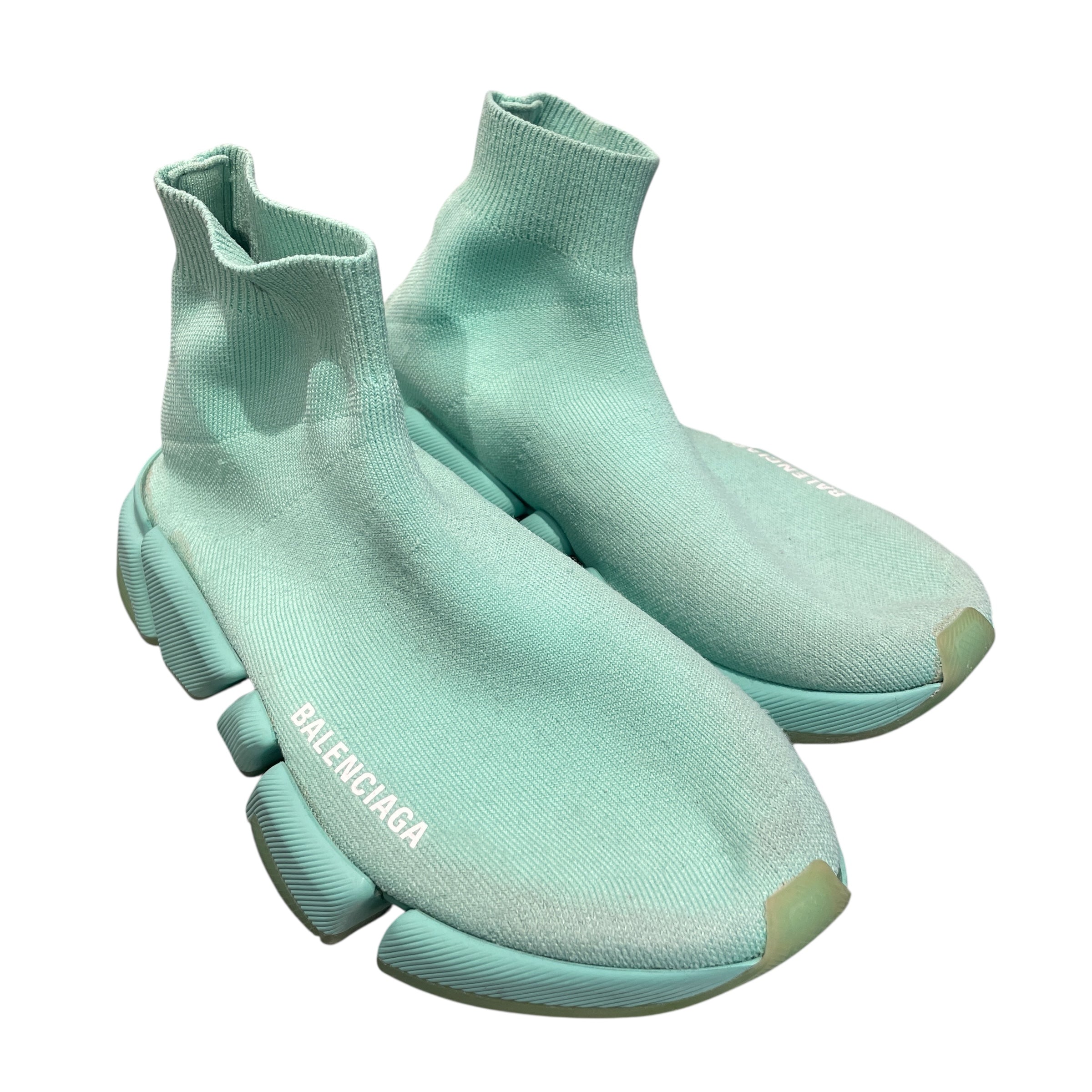 BALENCIAGA/Hi-Sneakers/US 7/GRN/Speed Runner Teal view 1