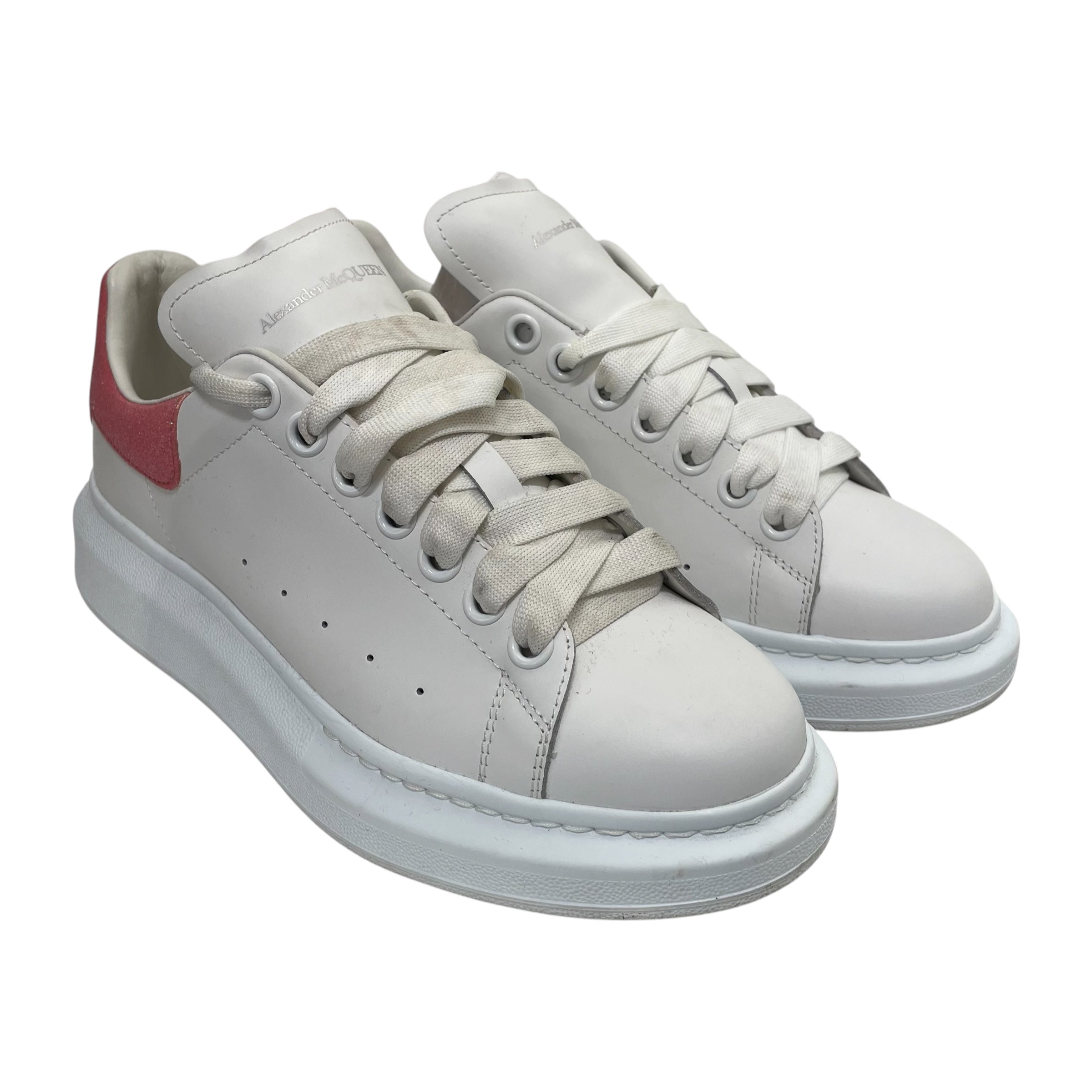 Alexander McQueen/Low-Sneakers/EU 39/Leather/WHT/PINK GLITTER view 1