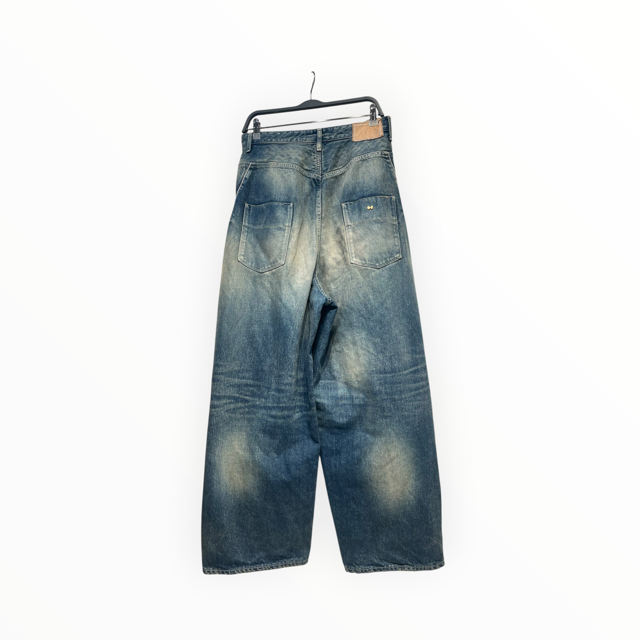 mina perhonen/Wide Leg Pants/38/Denim/IDG/Button Fly/GOLD BOW DEATIL ON BACK POCKET view 2