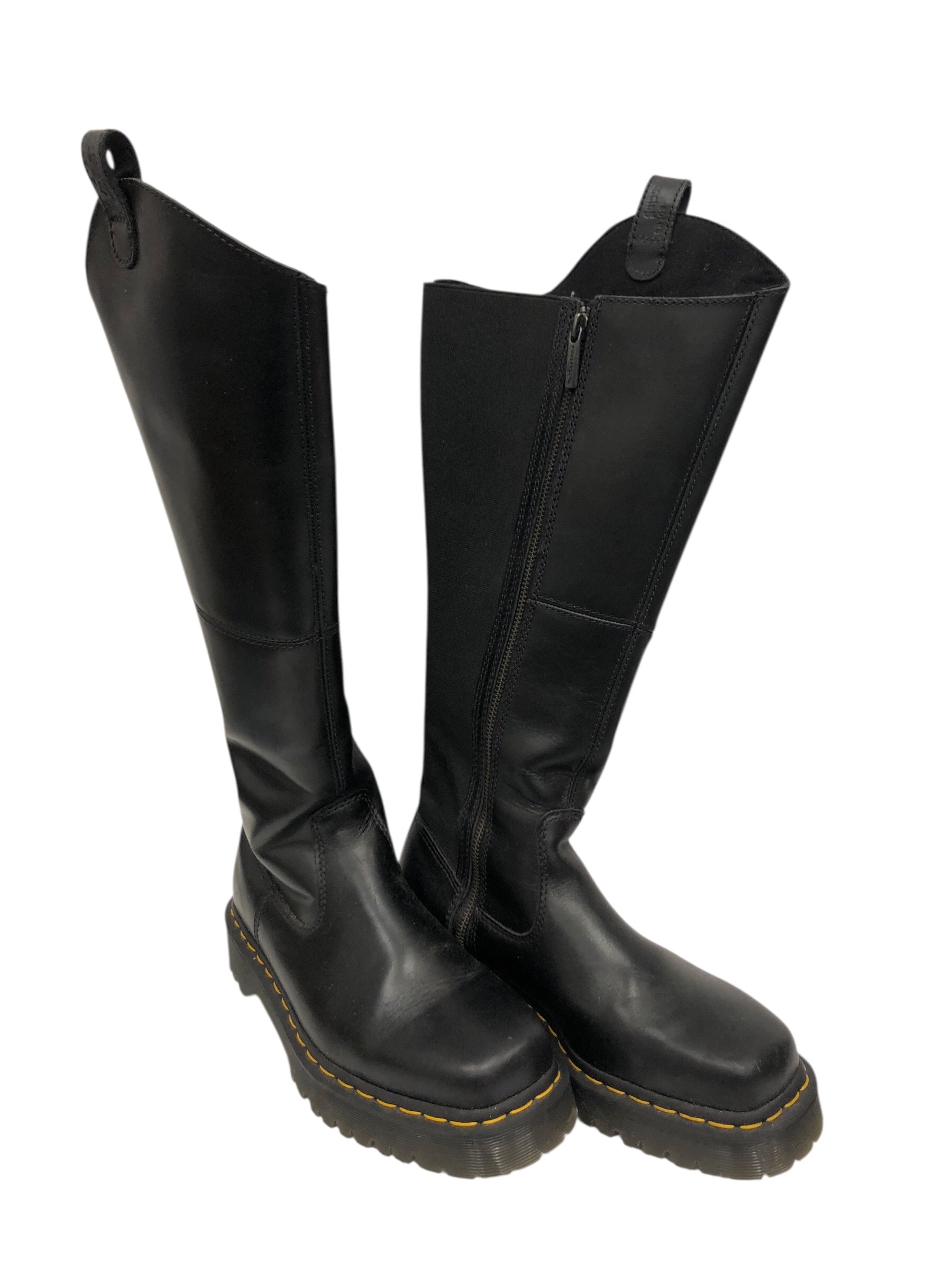 Dr.Martens/Long Boots/US 8/Leather/BLK/AMAAYAH HI view 2