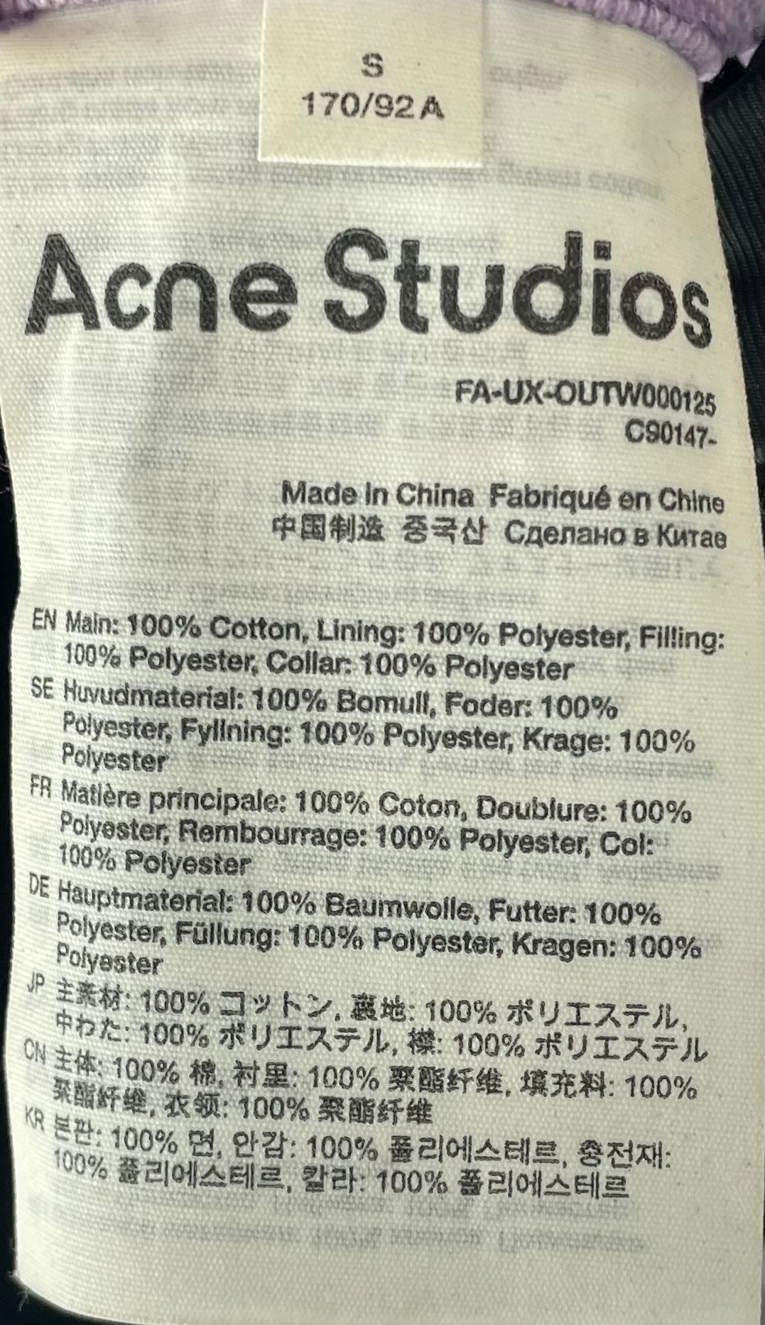 Acne Studios/Jacket/S/Cotton/PNK/fa-ux-outw000125-c90147 view 4