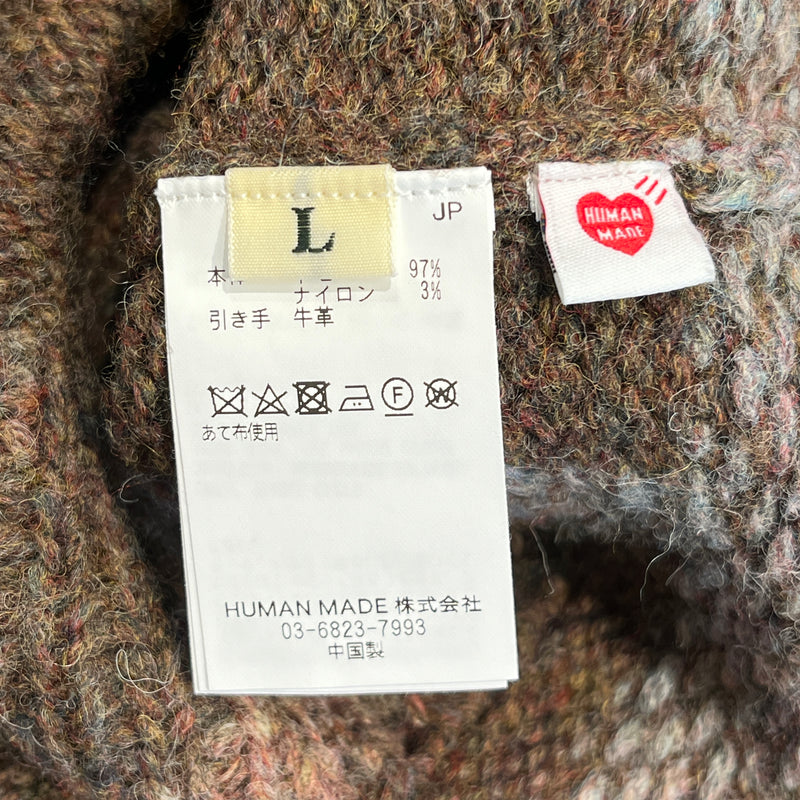 HUMAN MADE/Hoodie/L/Wool/BRW/
