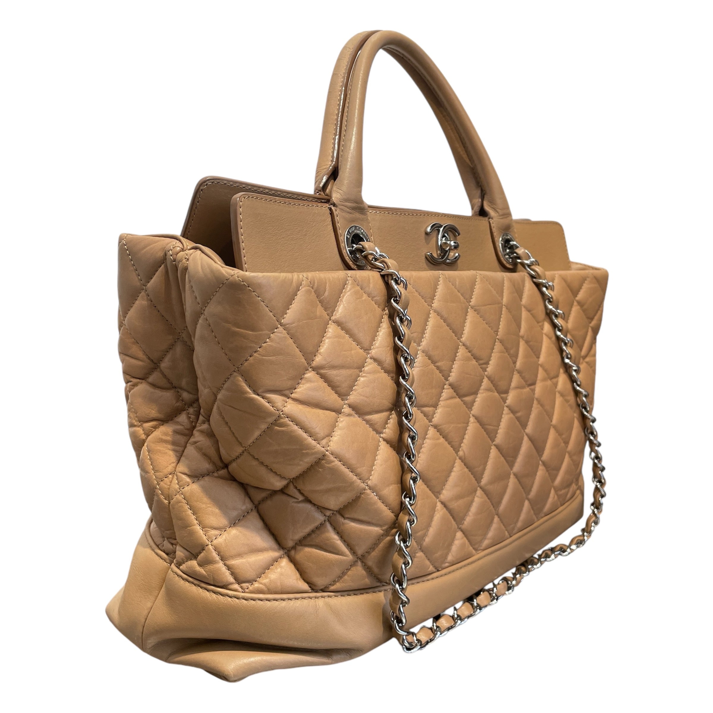 CHANEL/Hand Bag/OS/Leather/BEG/Quilted Calfskin view 3