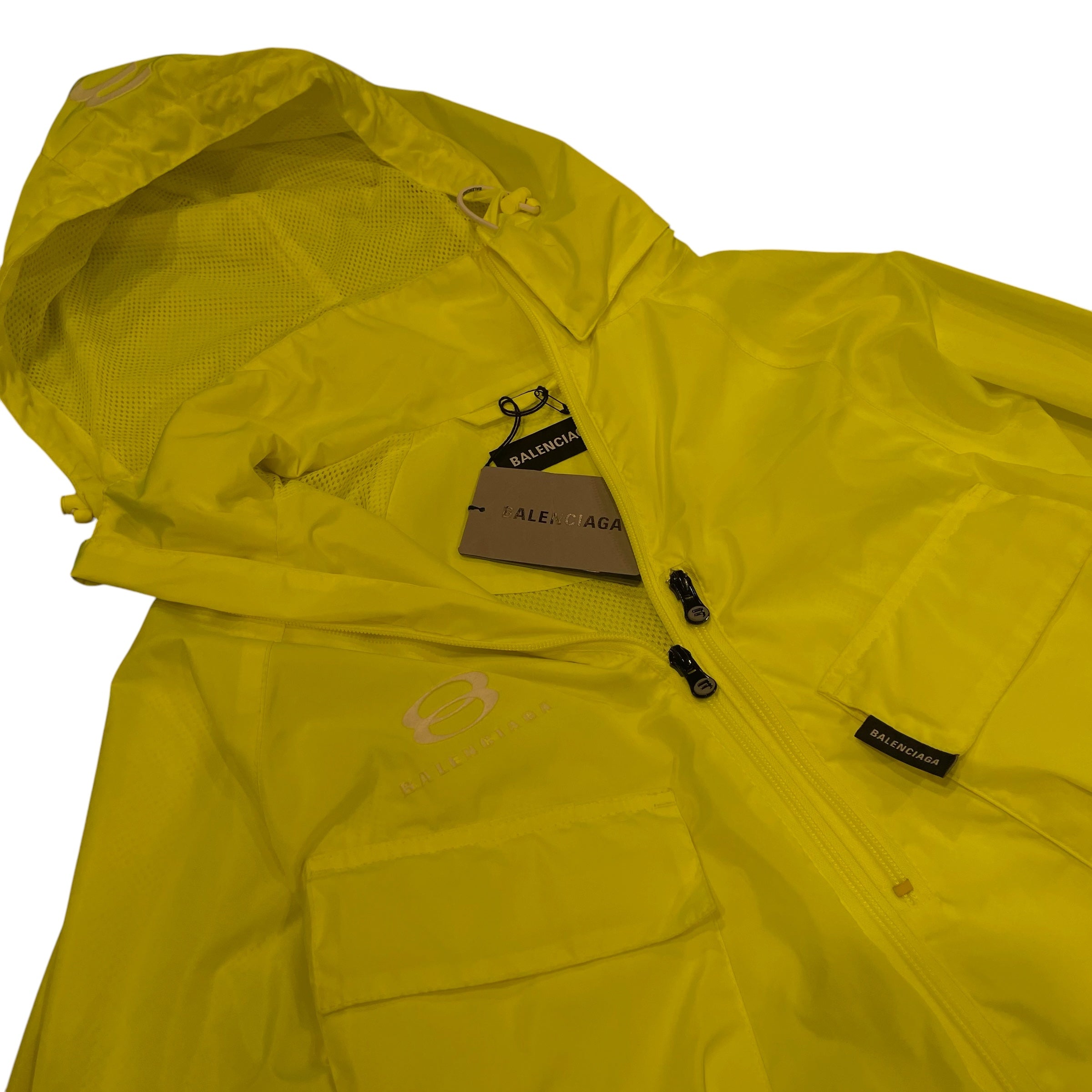 BALENCIAGA/Windbreaker/48/Polyester/YEL/2021 UNITY/SPORTY B DOUBLE ZP view 3