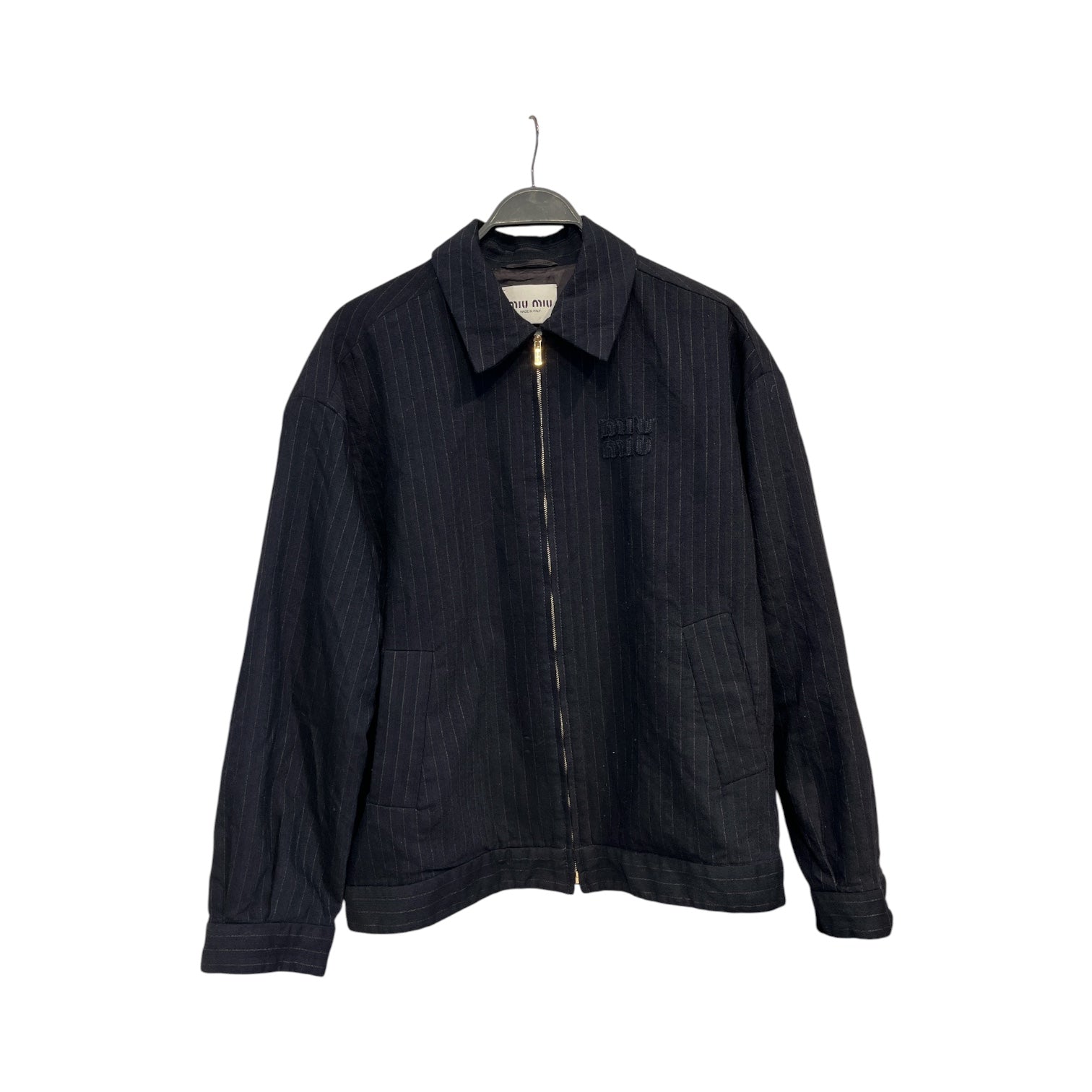 MIU MIU/LS Shirt/L/Cotton/NVY/striped jacket view 1