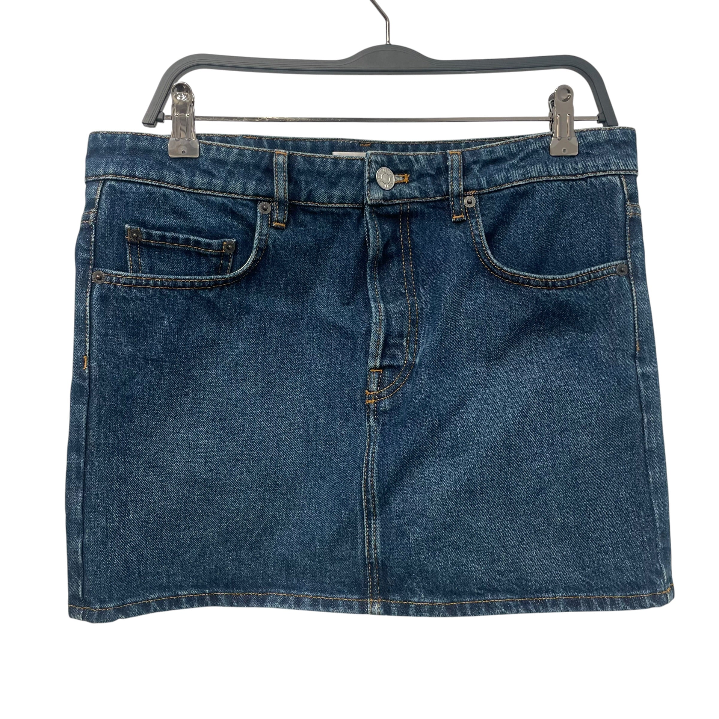 BALENCIAGA/Skirt/38/Denim/BLU/button fly square back pocket view 1