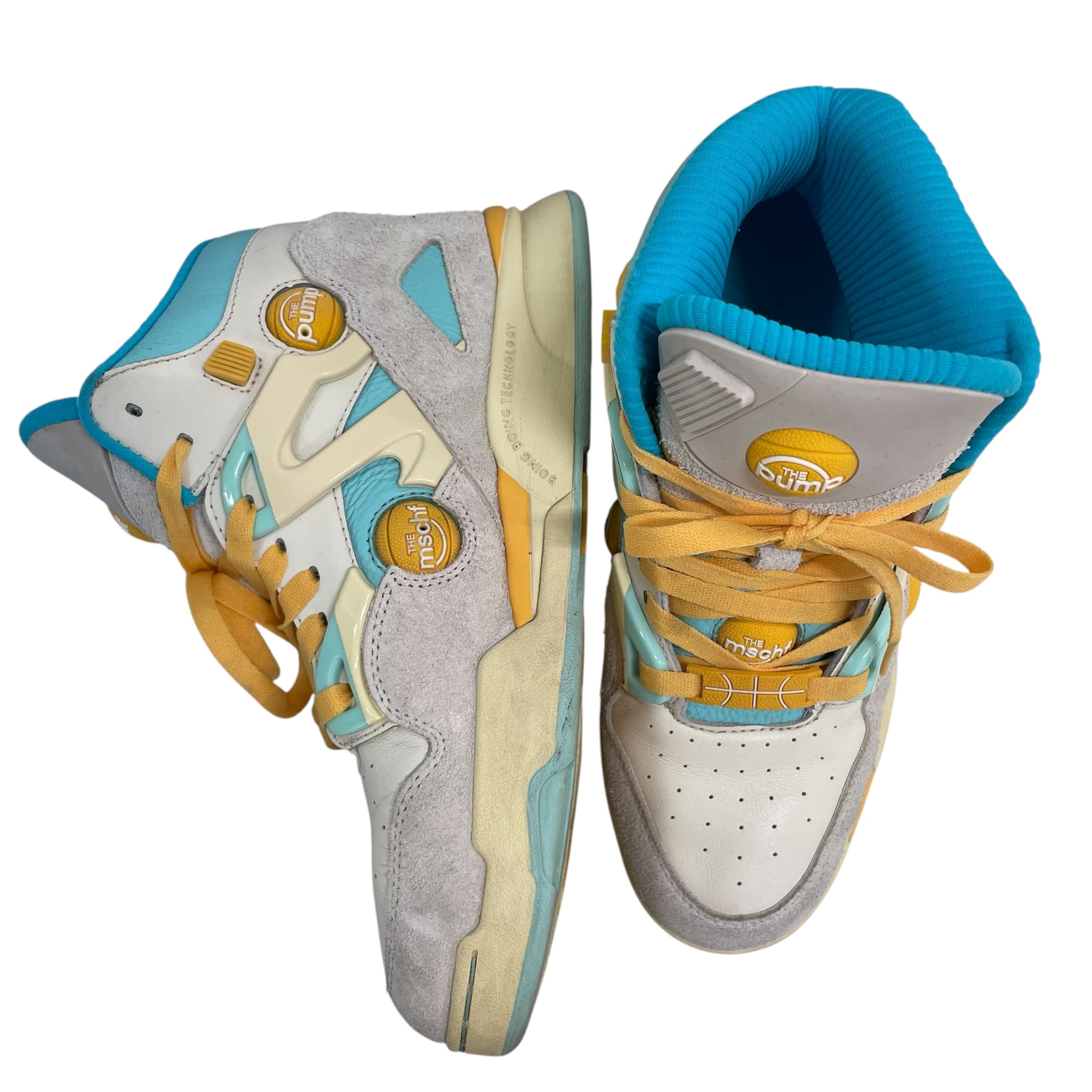 MSCHF/Reebok/Hi-Sneakers/US 7/MLT/pumps omni zone/aqua/wht/yllw view 5