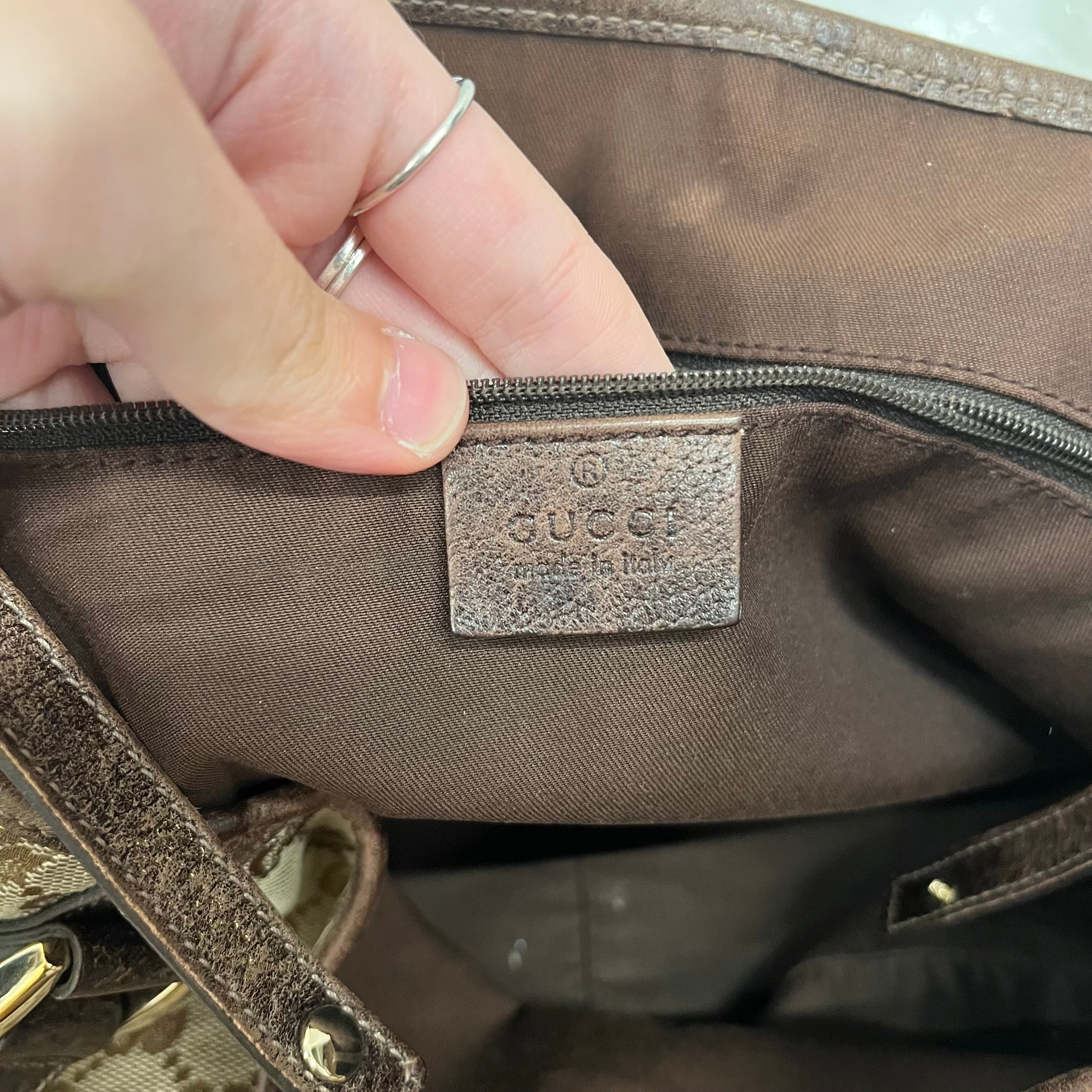 GUCCI/Hand Bag/Monogram/Cotton/BEG/ABBEY view 5