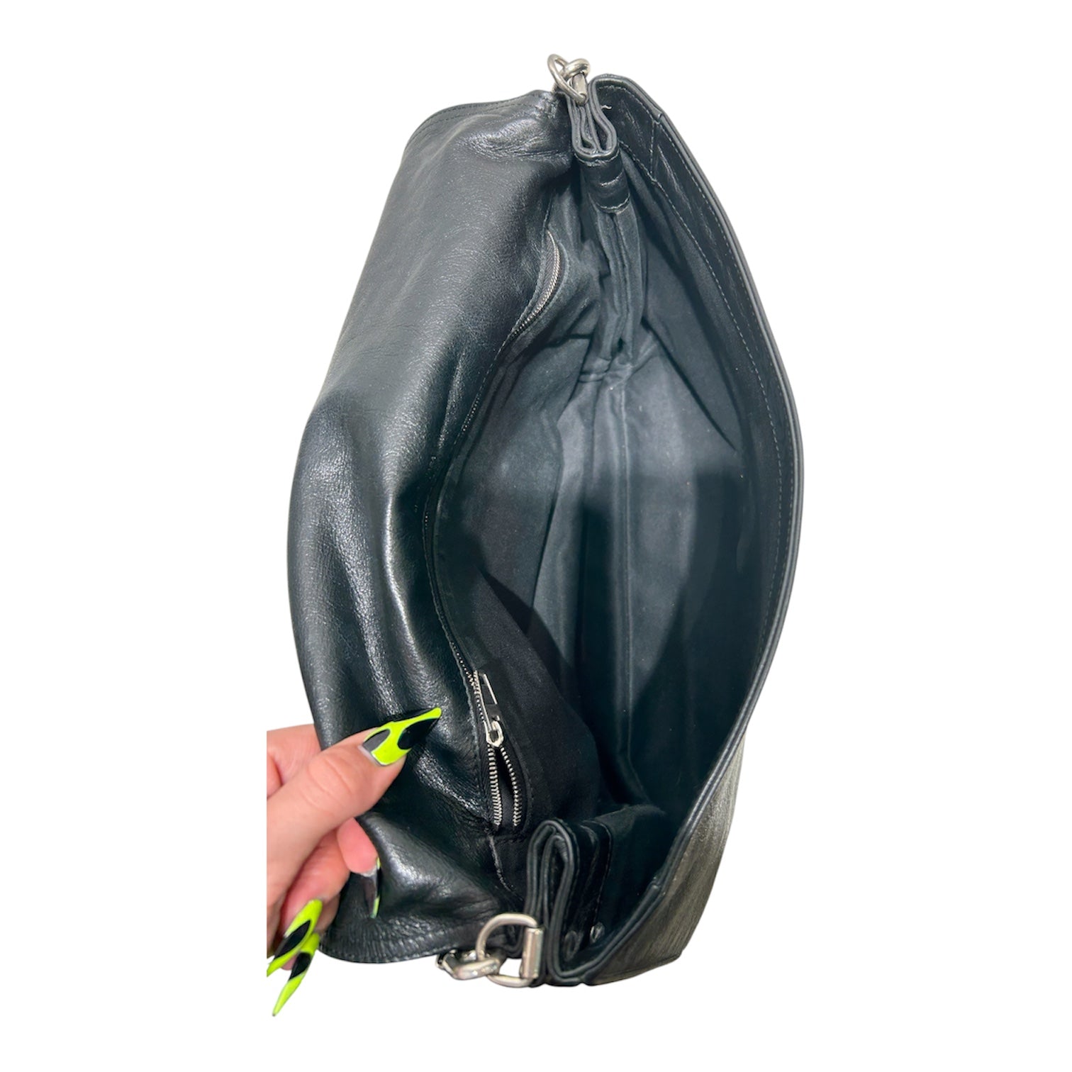 BALENCIAGA/Bag/Leather/BLK/CHAIN STRAP BB FLAP BAG view 4