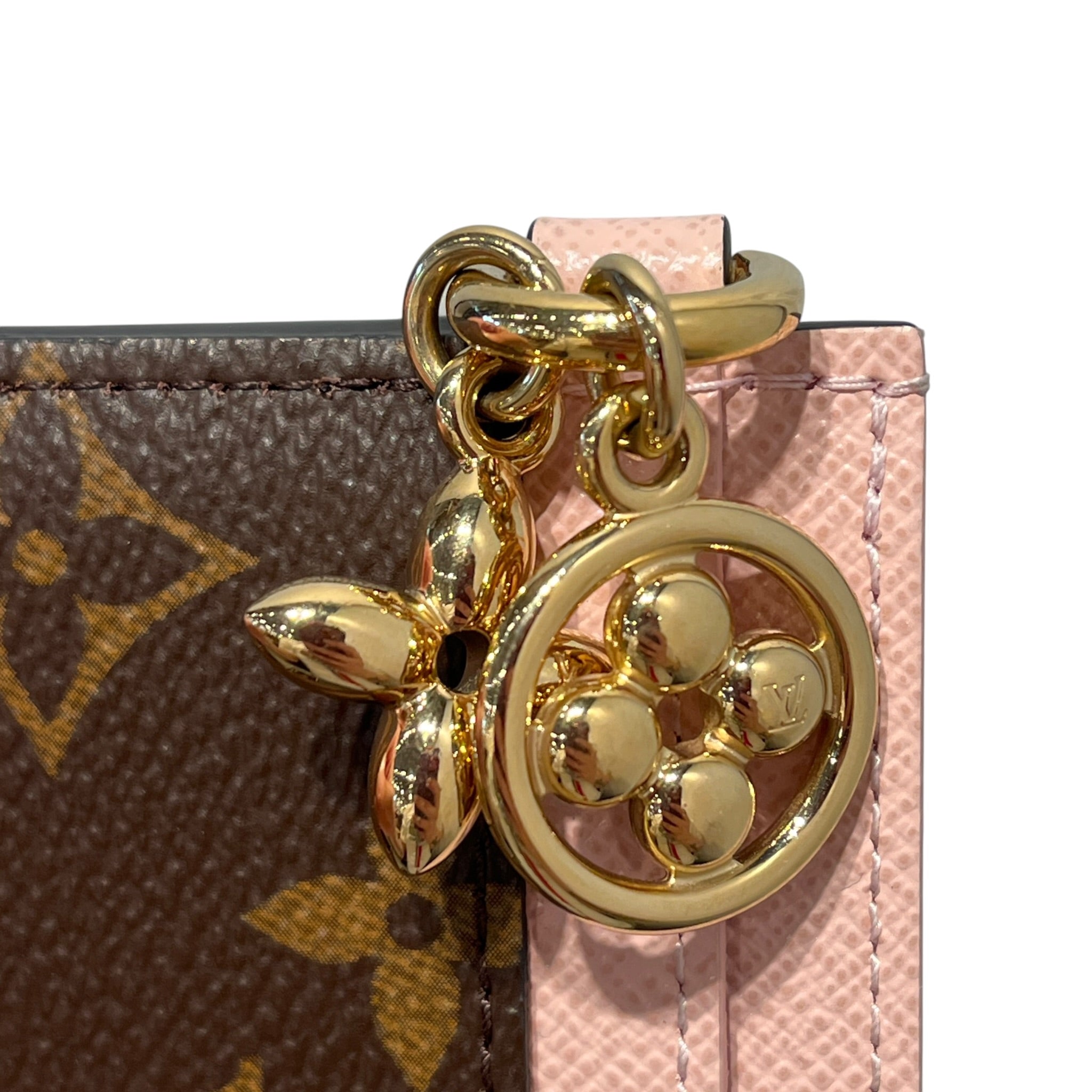 LOUIS VUITTON/Coin Wallet/Monogram/Leather/BRW/L's/MONOGRAM CARDHOLDER/CHARMS/PNK view 5