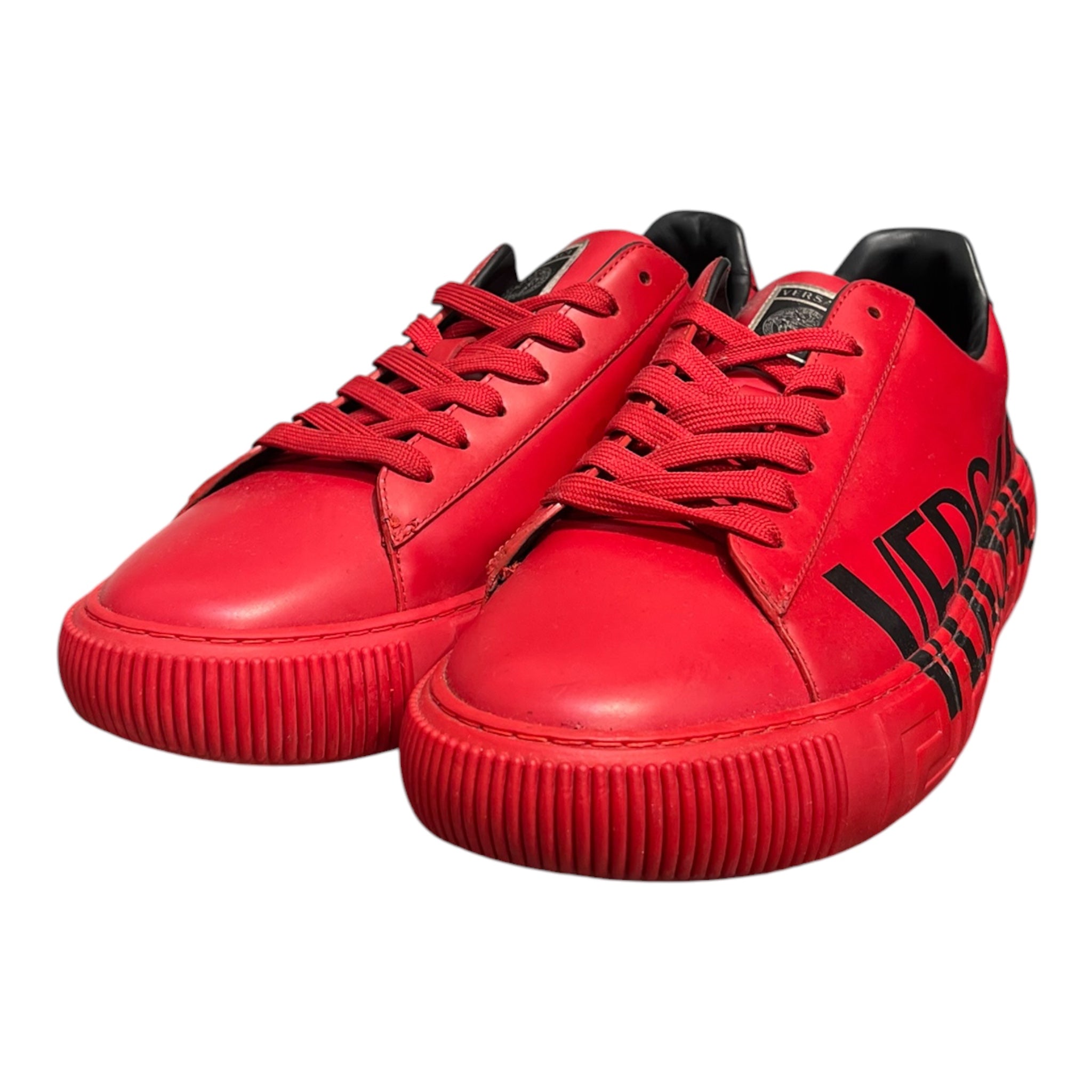 VERSACE/Low-Sneakers/EU 43/Leather/RED/BLK LOGO SIDES view 1