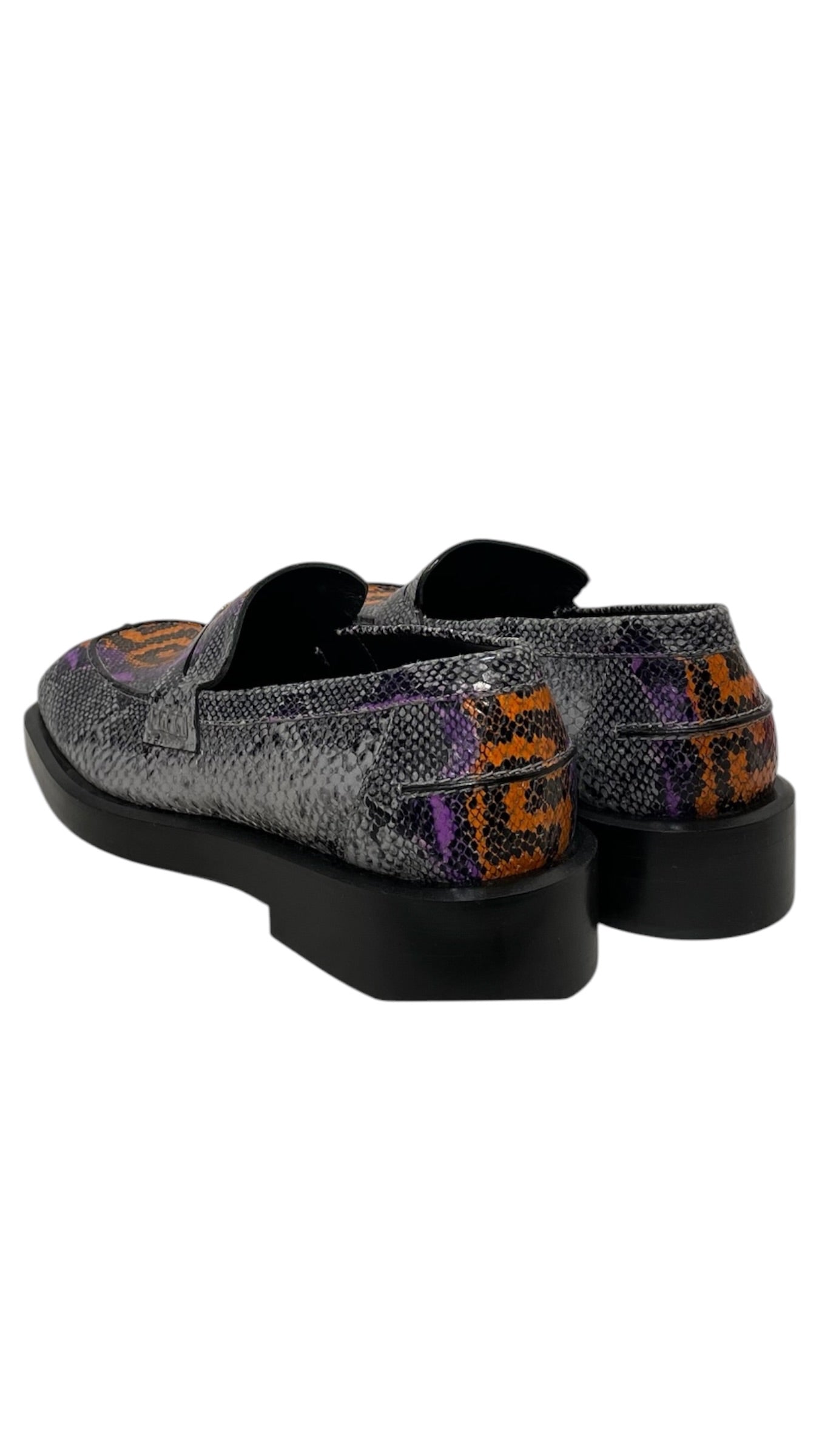 VERSACE/Dress Shoes/EU 41/Animal Pattern/Leather/GRY/phython embossed loafers view 11