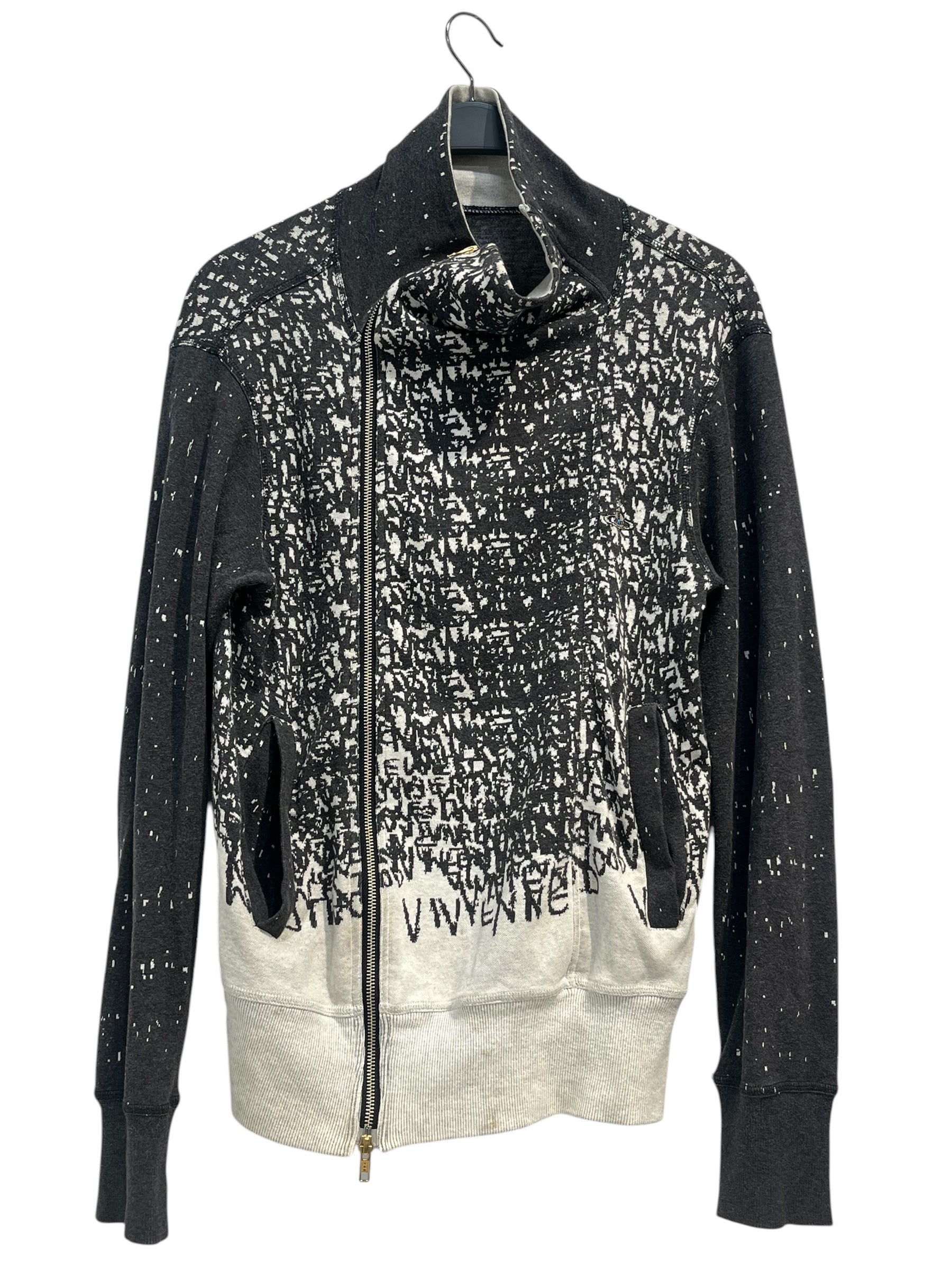 Vivienne Westwood MAN/Sweater/44/Monogram/GRY/ZIP UP SIDE LOGO SCRIBBLE view 1
