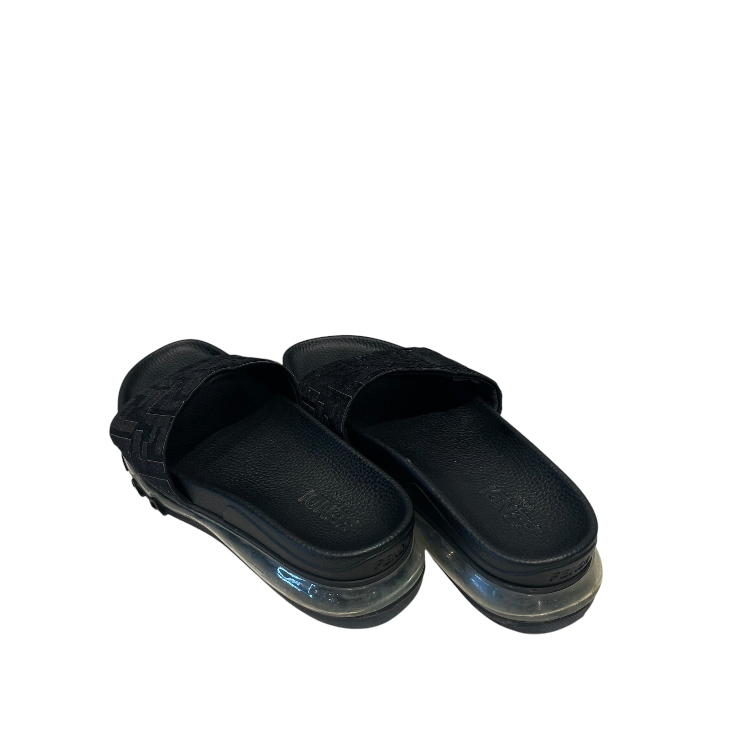 FENDI/Sandals/US 9/Suede/BLK/Fendi FF Diagonal Logo view 2