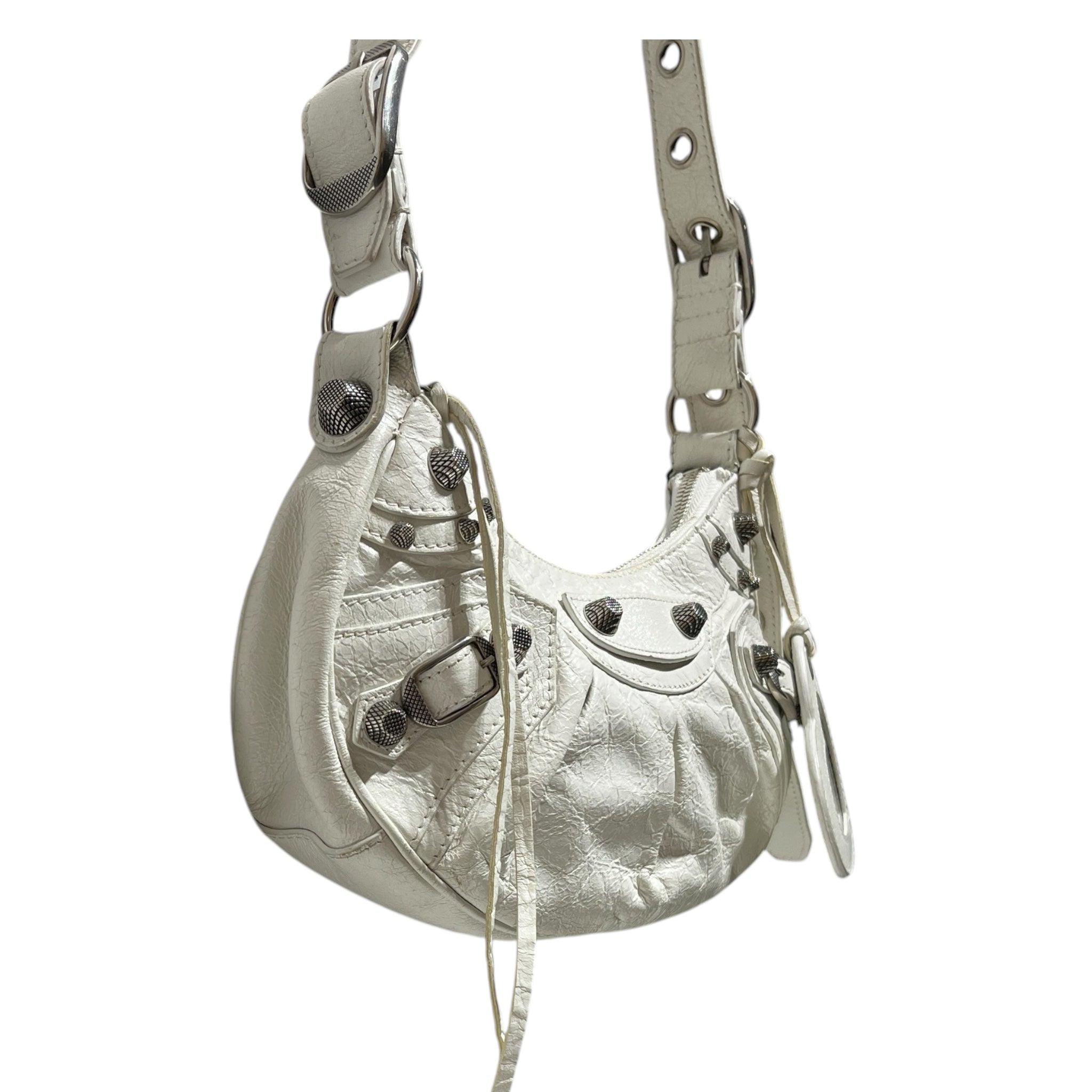 BALENCIAGA/Bag/Leather/WHT/LE CAGOLE XS view 3