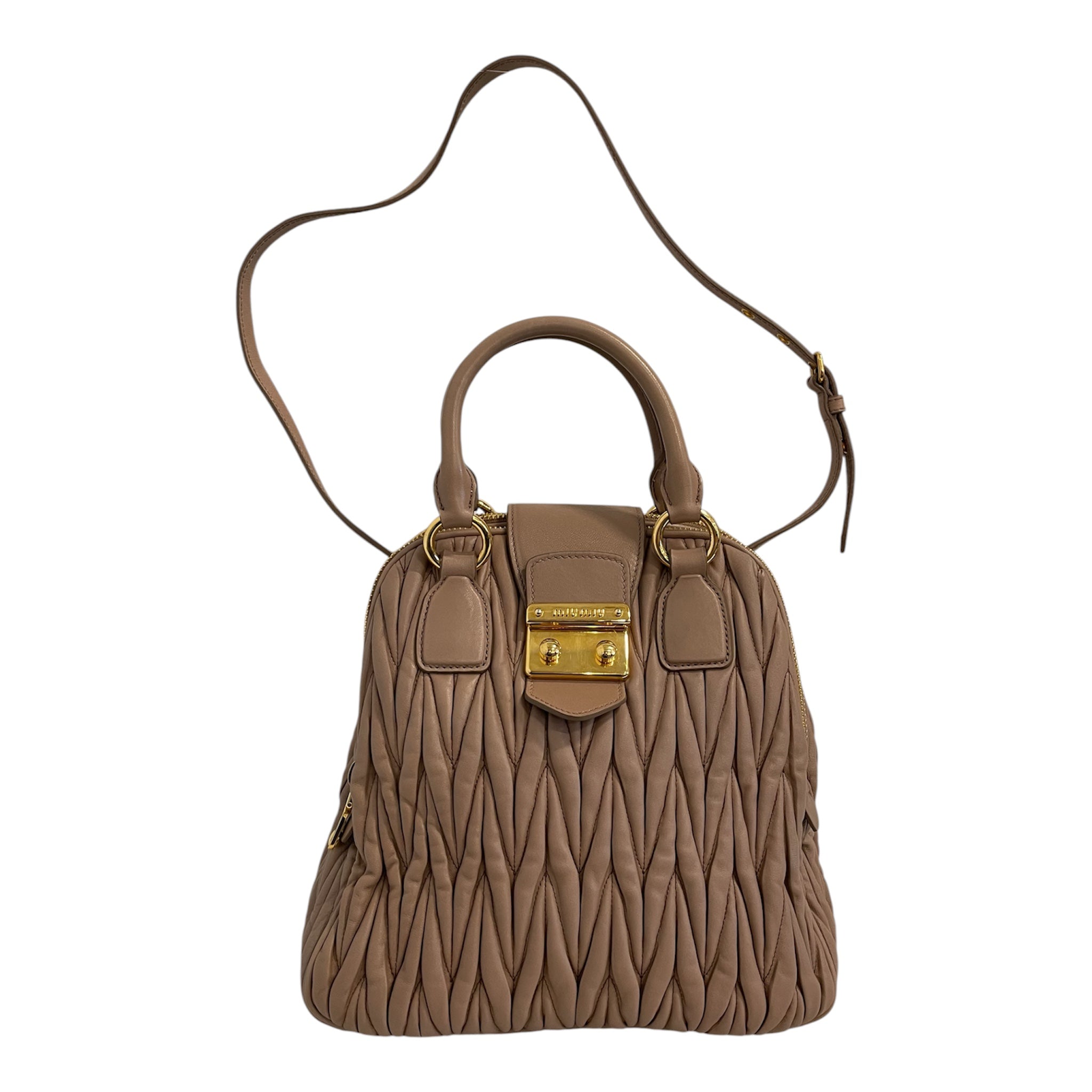 MIU MIU/Bag/Leather/BEG/Matelasse nappa pink beige view 1