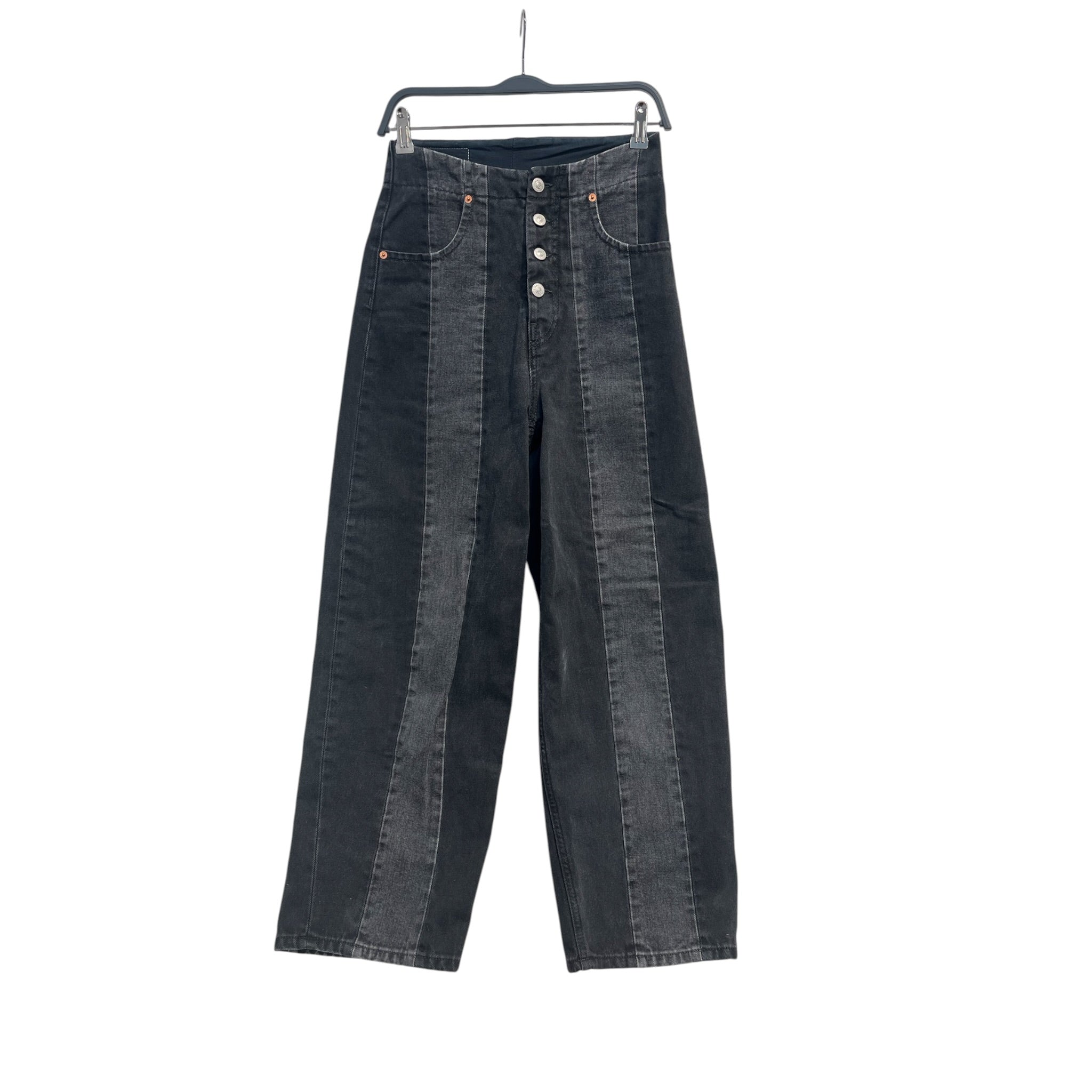 MM6/Bottoms/26/Cotton/BLK/BLACK AND GRAY PANEL PANTS view 1