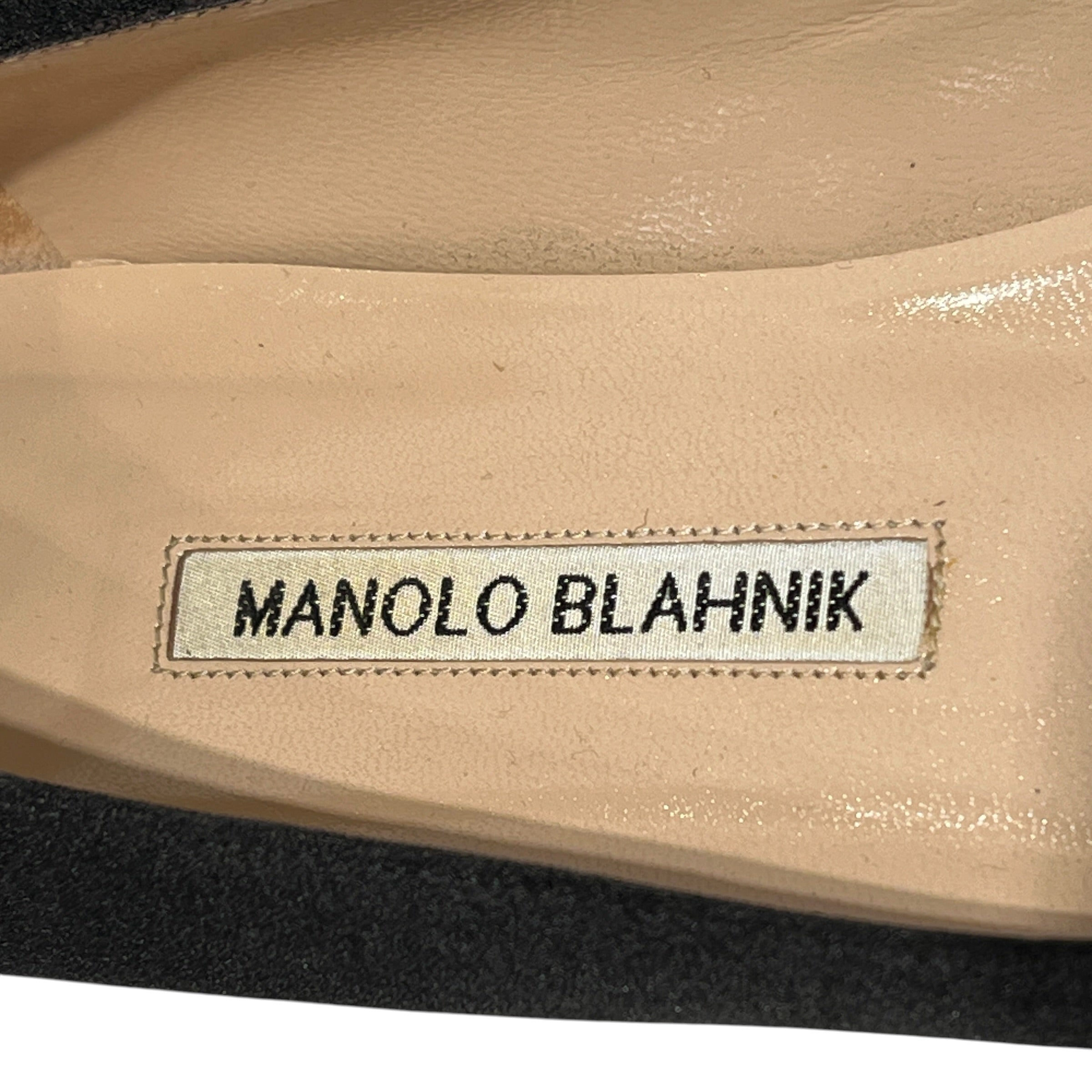 MANOLO BLAHNIK/Flat Shoes/EU 36.5/BLK/jewel flat view 3