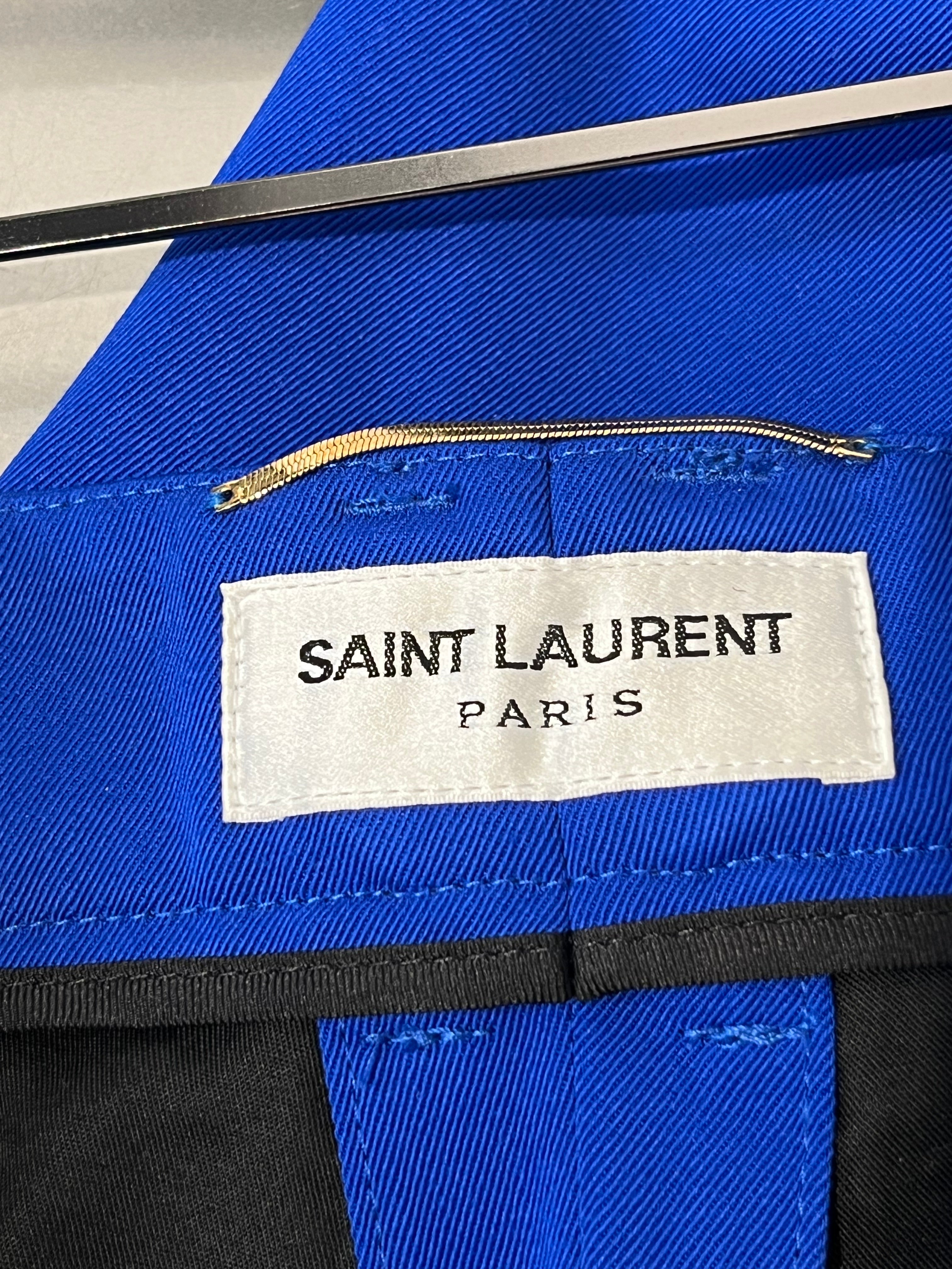 SAINT LAURENT/Straight Pants/36/Wool/BLU/690054 blue slacks view 3