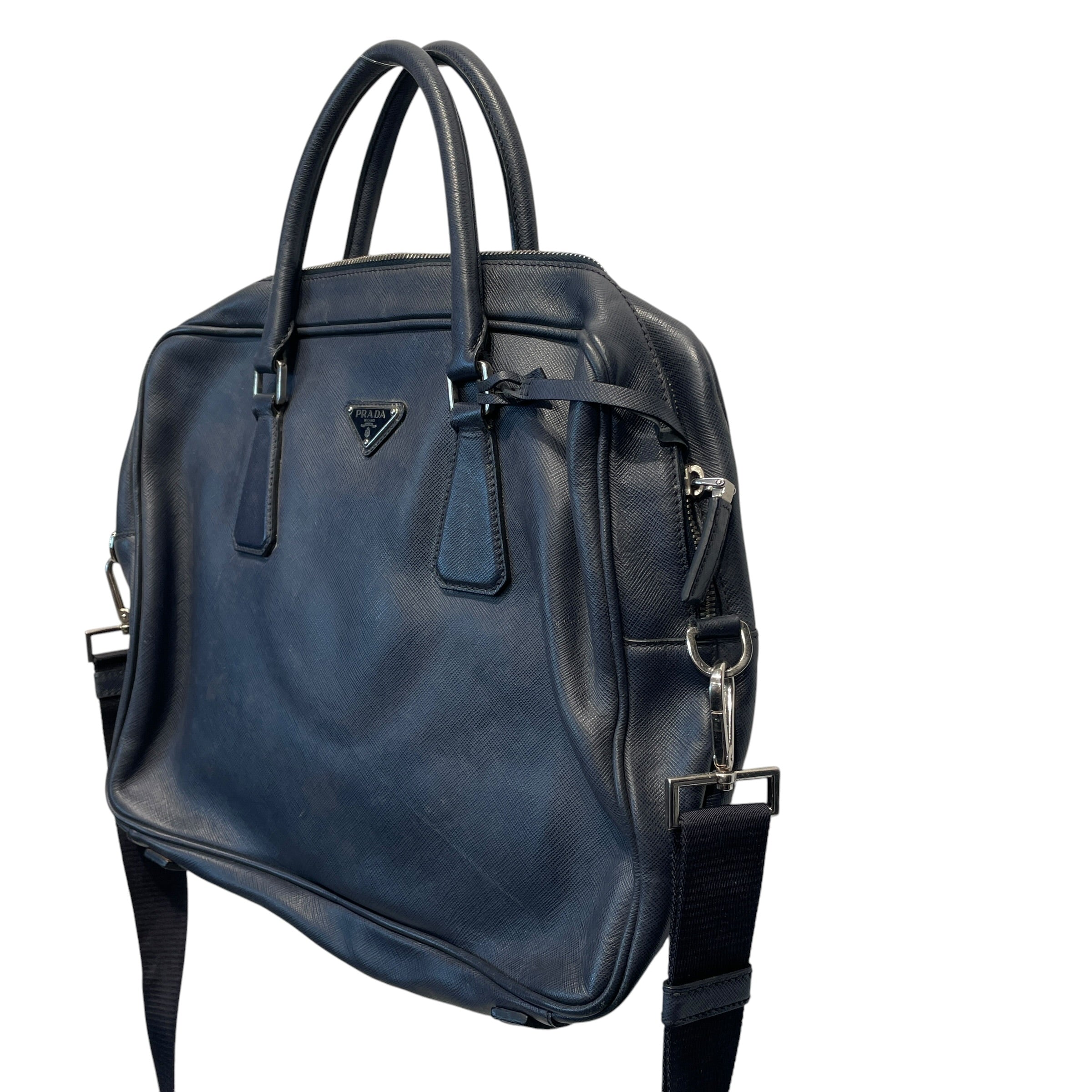 PRADA/Bag/Leather/NVY/STAFFIANO TRAVEL LEATHER view 4