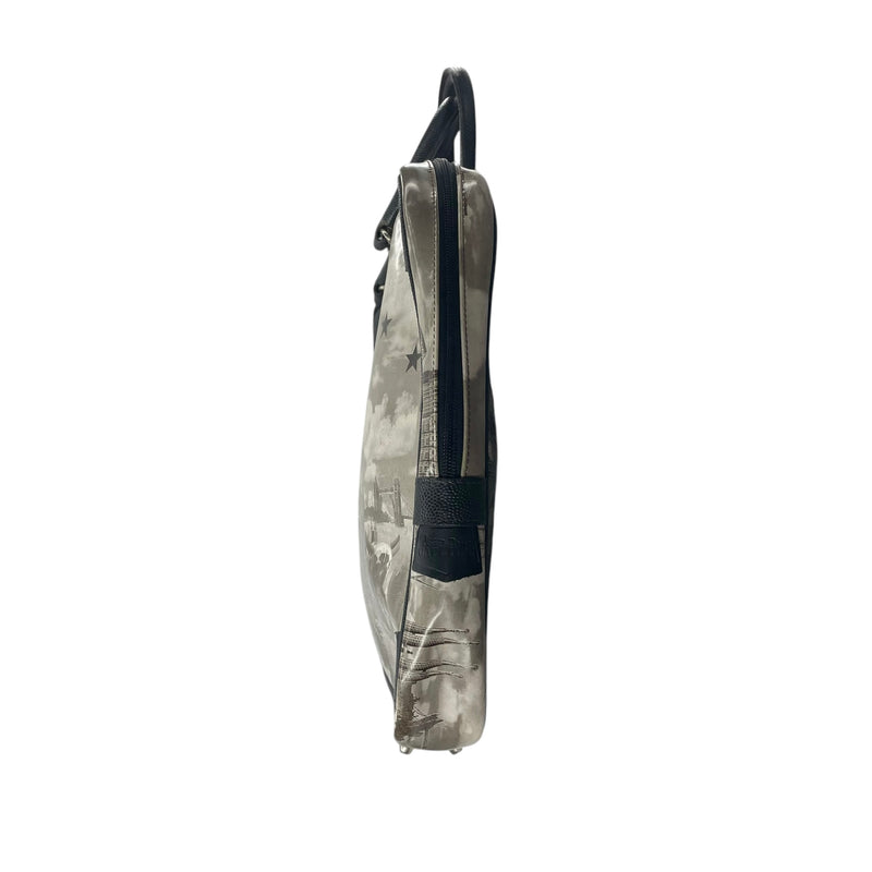 Jean Paul Gaultier/Bag/All Over Print/Leather/BLK/leather trim aop paris bag